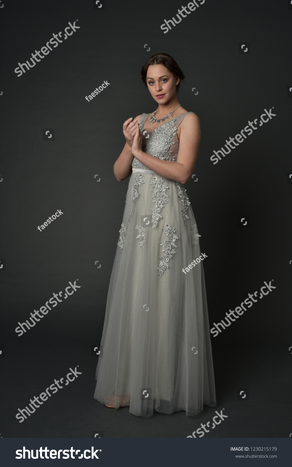 Full Length Portrait Brunette Girl Wearing Stock Photo Shutterstock