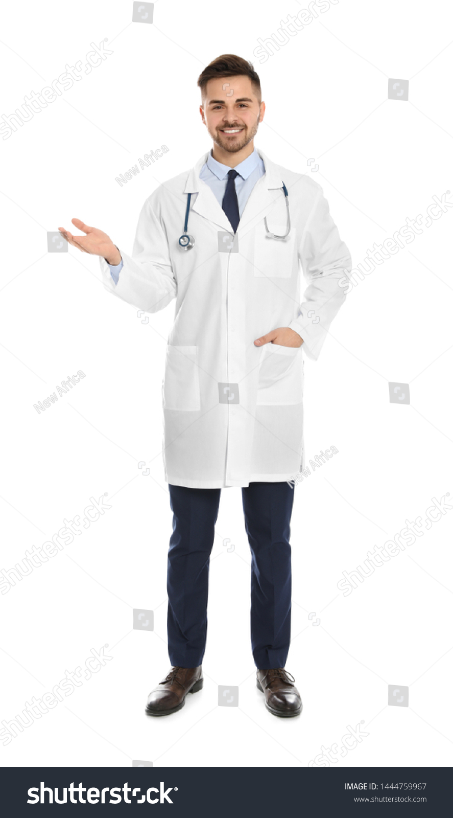 Full Length Portrait Medical Doctor Stethoscope Stock Photo 1444759967 ...