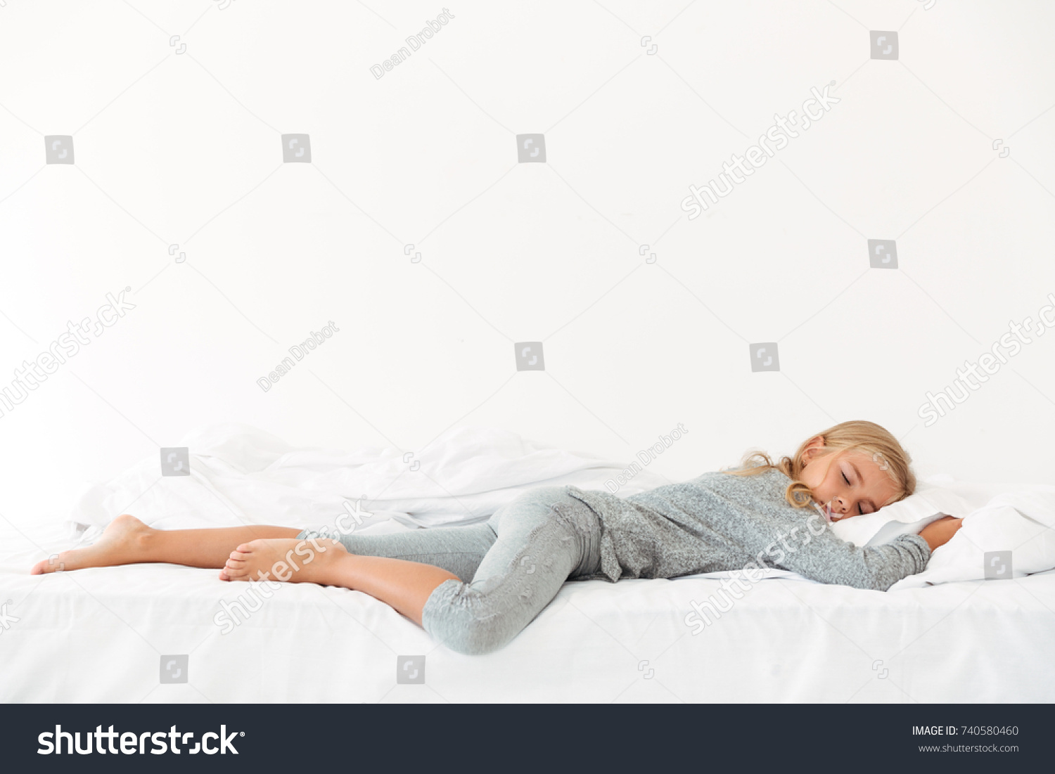 Full Length Portrait Sleeping Peaceful Girl Stock Photo 740580460 ...