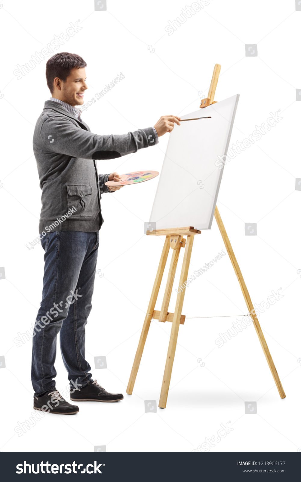 1,619 Man painting canvas isolated Images, Stock Photos & Vectors