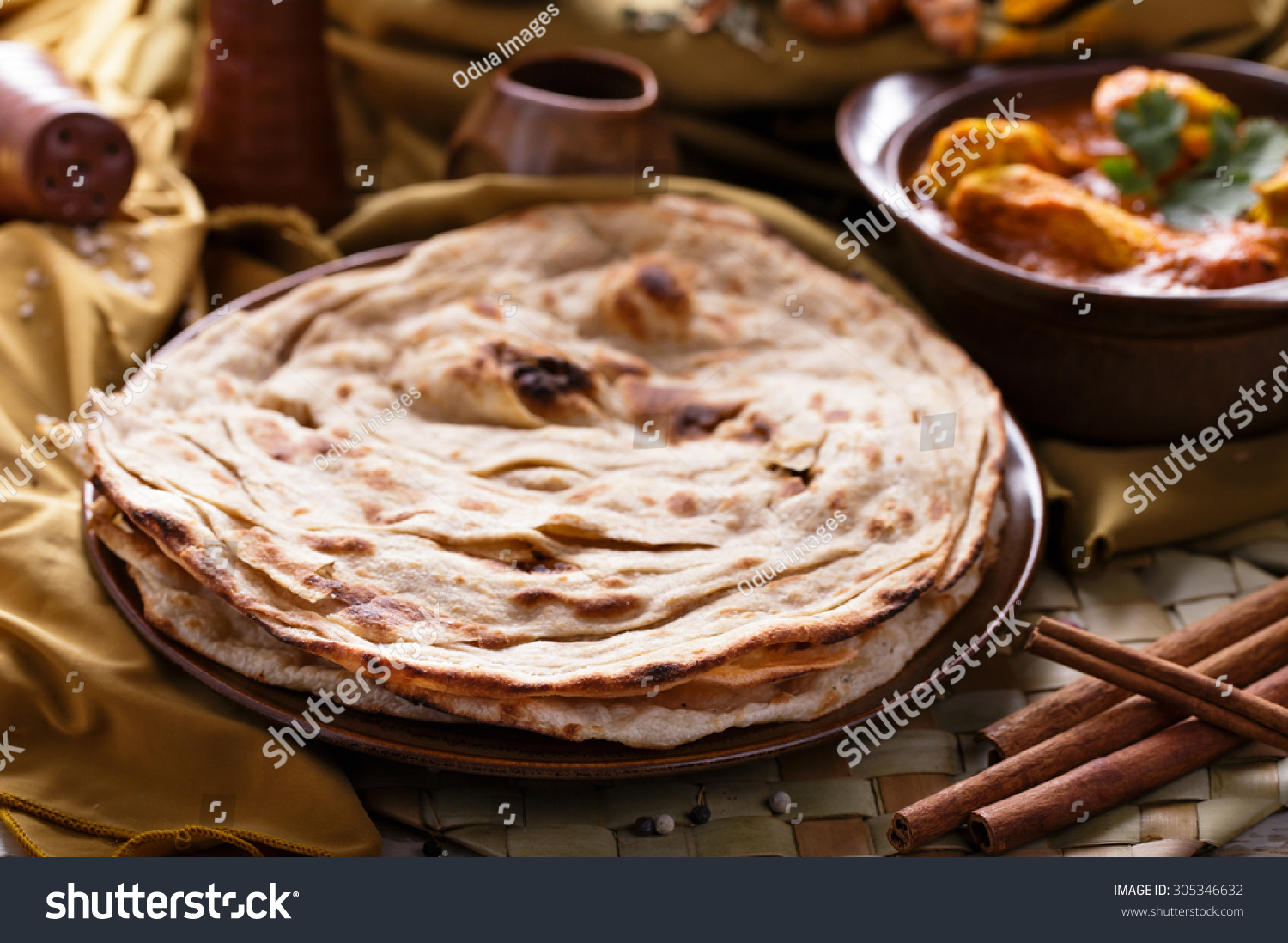 Full Portrait Indian Prata Bread Stock Photo 305346632 - Shutterstock