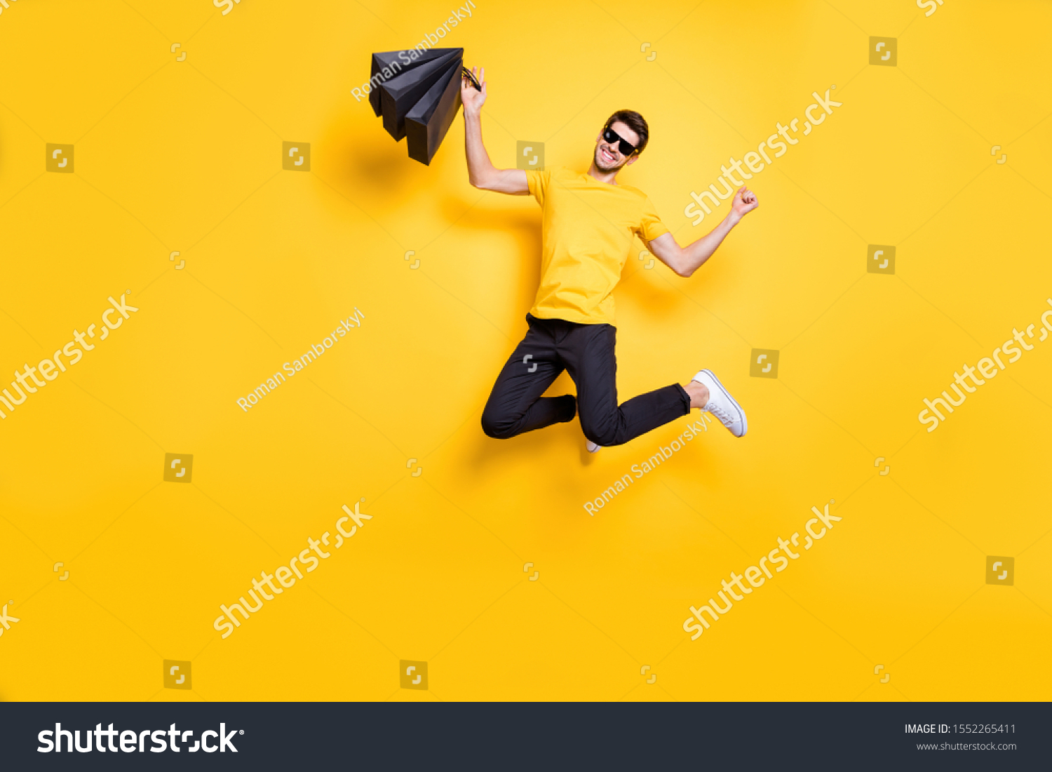 Full Size Photo Handsome Guy Jumping Stock Photo 1552265411 | Shutterstock