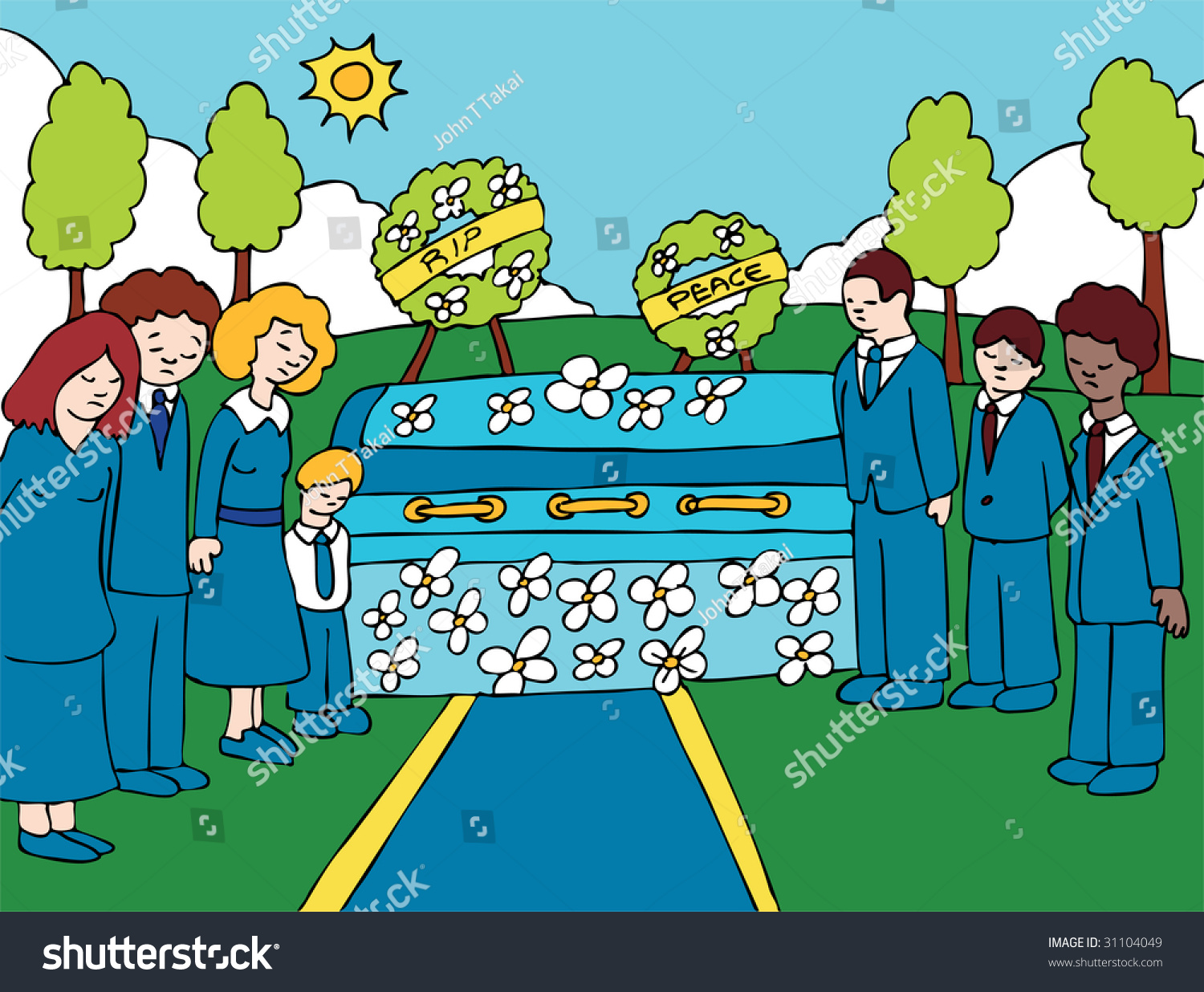 Royalty Free Cartoon Funeral People Stock Images Photos Vectors