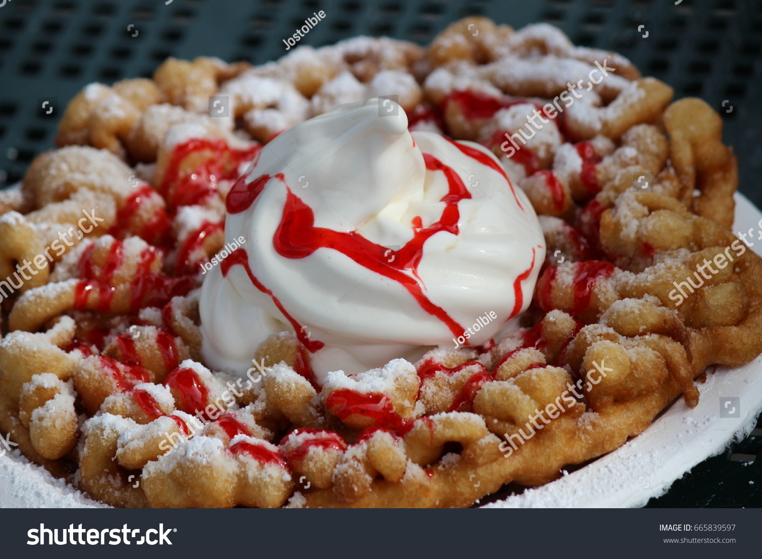 Funnel Cake Whipped Cream Sauce Stock Photo (Edit Now) 665839597