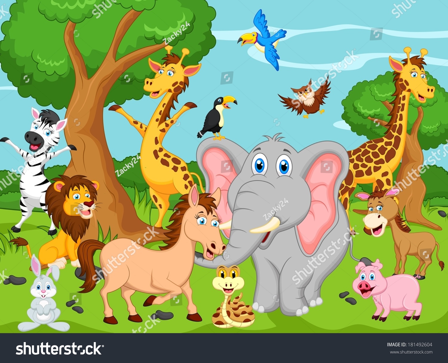 Funny Animal Cartoon Stock Photo 181492604 : Shutterstock