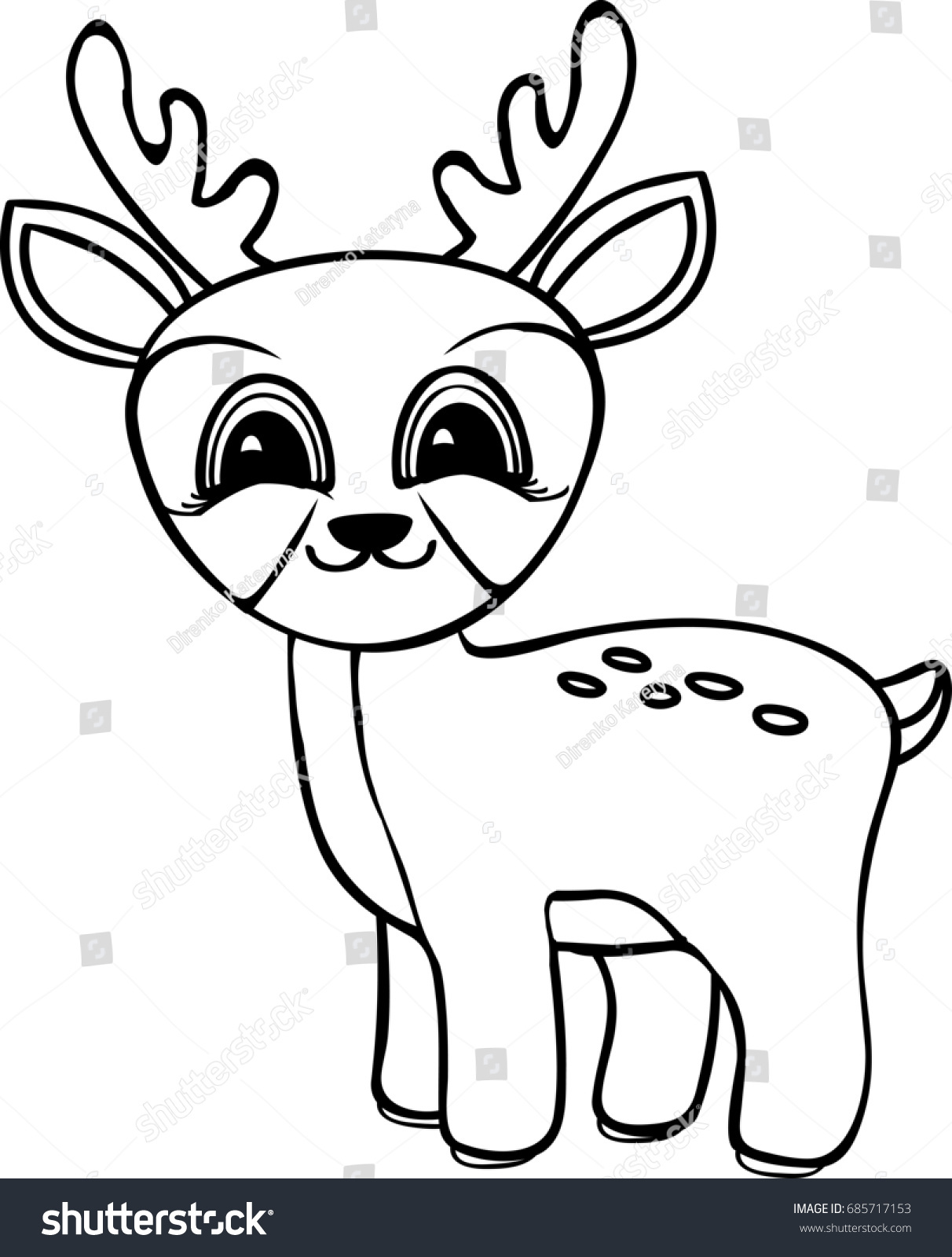 funny cartoon baby deer coloring pages stock illustration 685717153