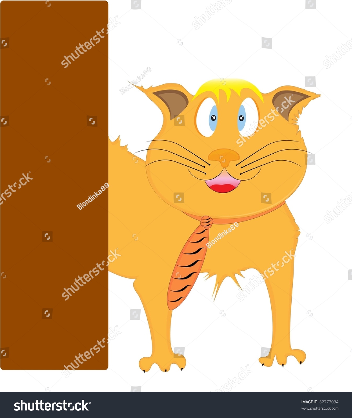 Funny Cat Cartoon Stock Illustration 82773034