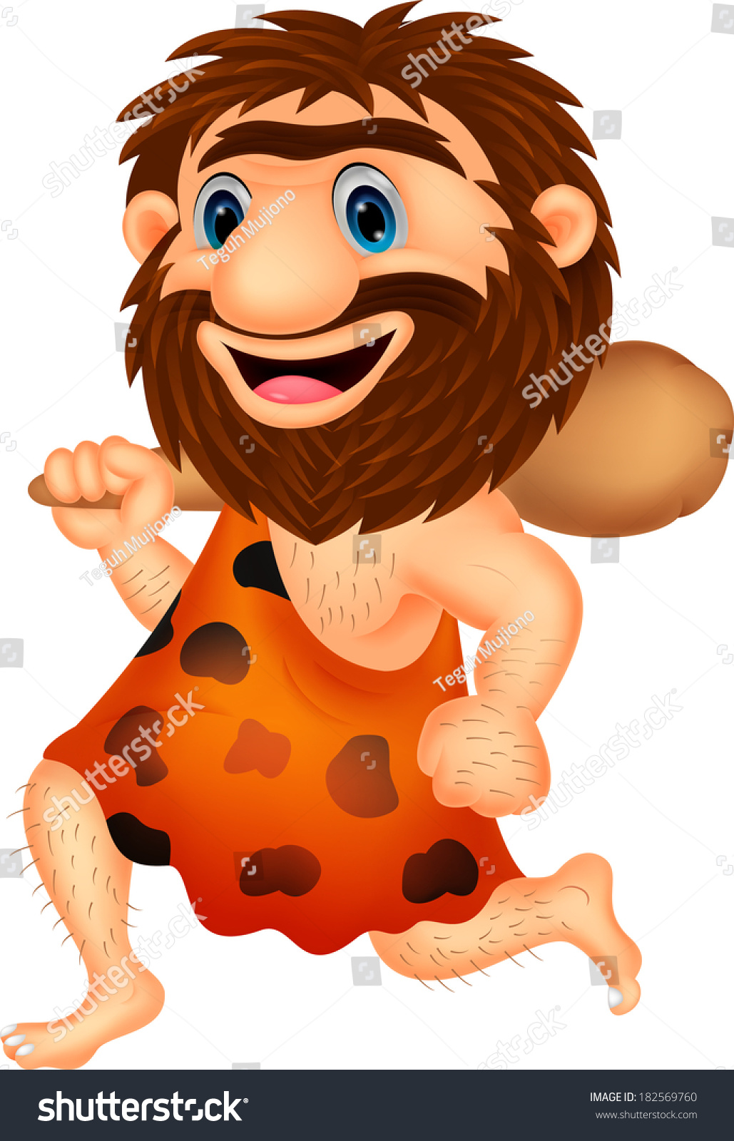 Funny Caveman Cartoon Running Stock Photo 182569760 : Shutterstock