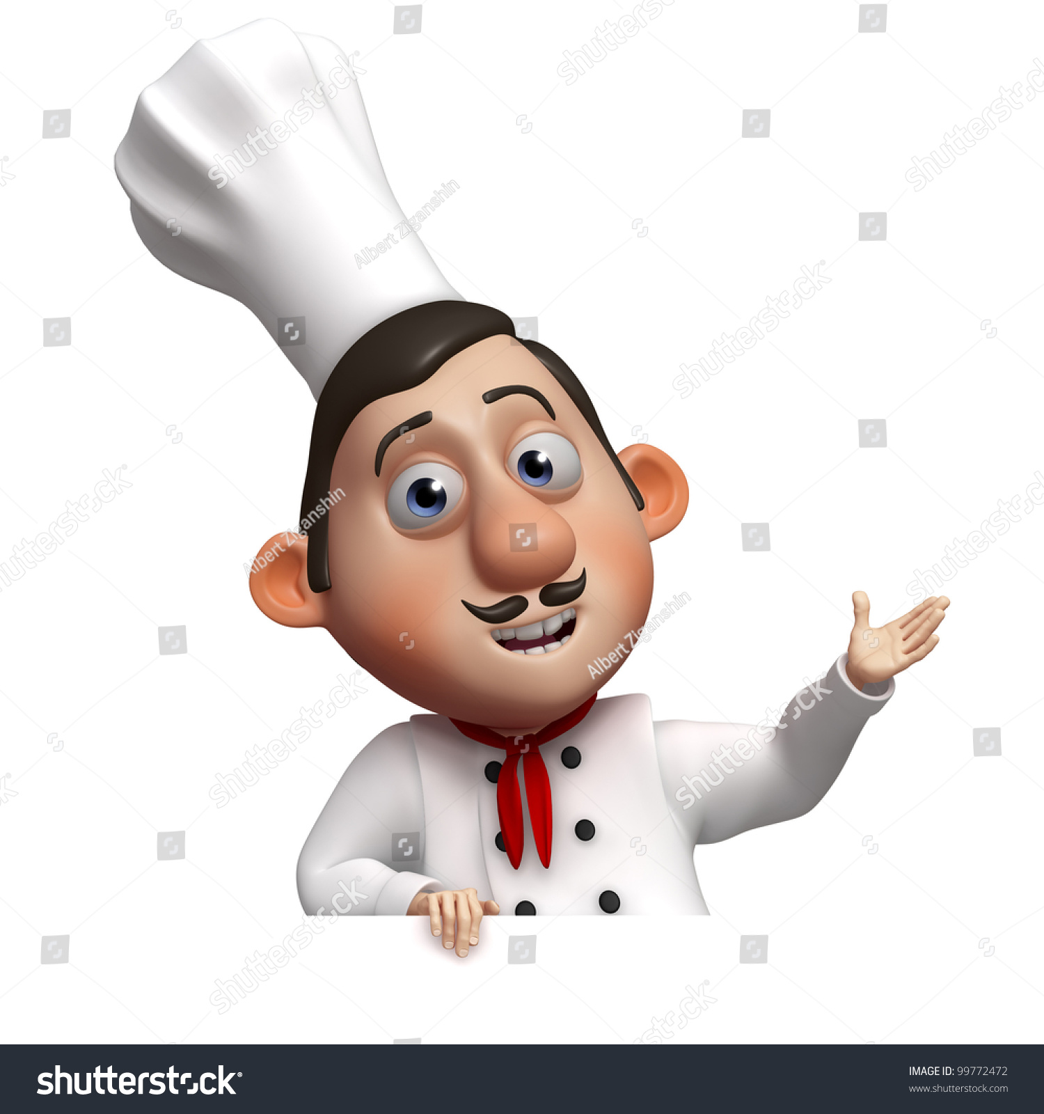 Funny Chef And Empty Board Stock Photo 99772472 : Shutterstock