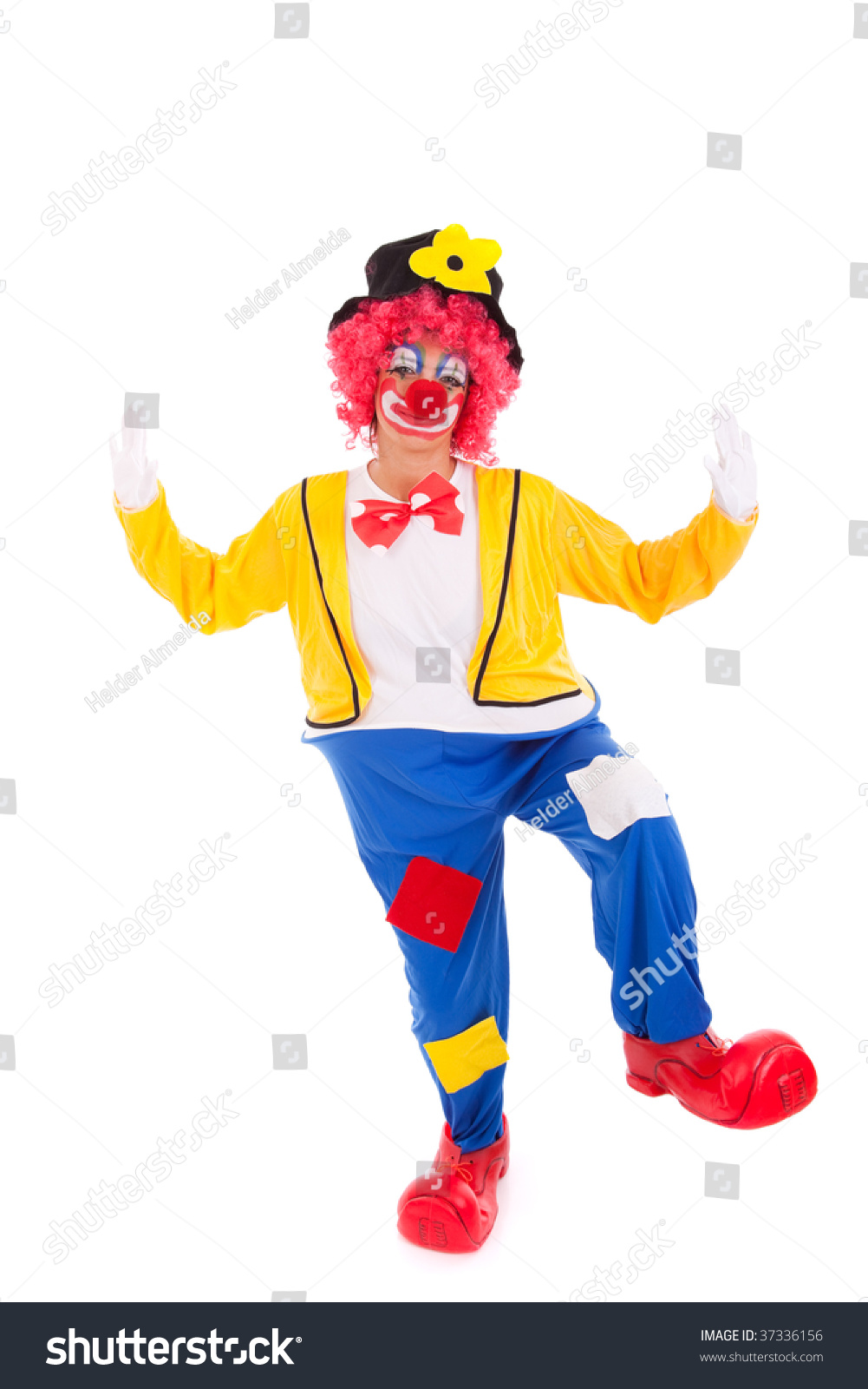 Funny Circus Clown Dancing Isolated On Stock Photo 37336156 - Shutterstock