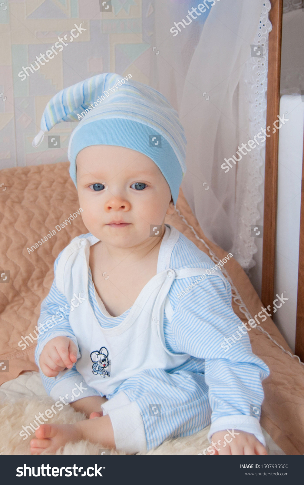 Funny Cute Baby Boy Gnome Hat Stock Photo Edit Now 1507935500