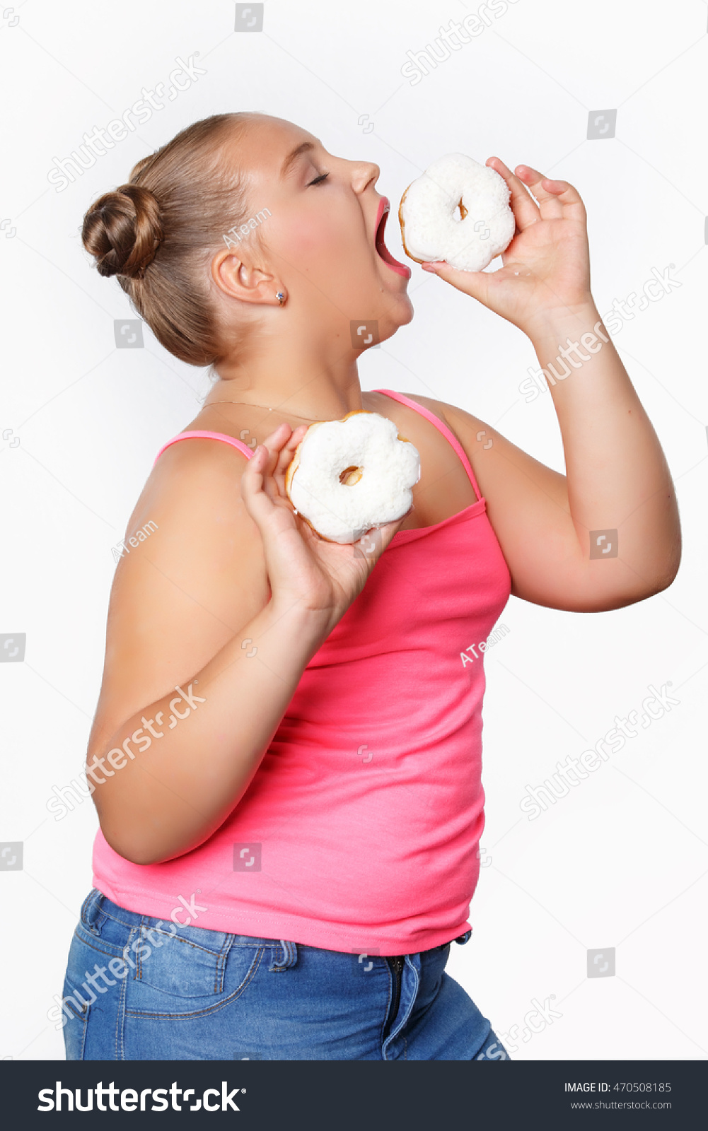 Will Fat girl eating food Cannot be! Fat girl eating food words... super