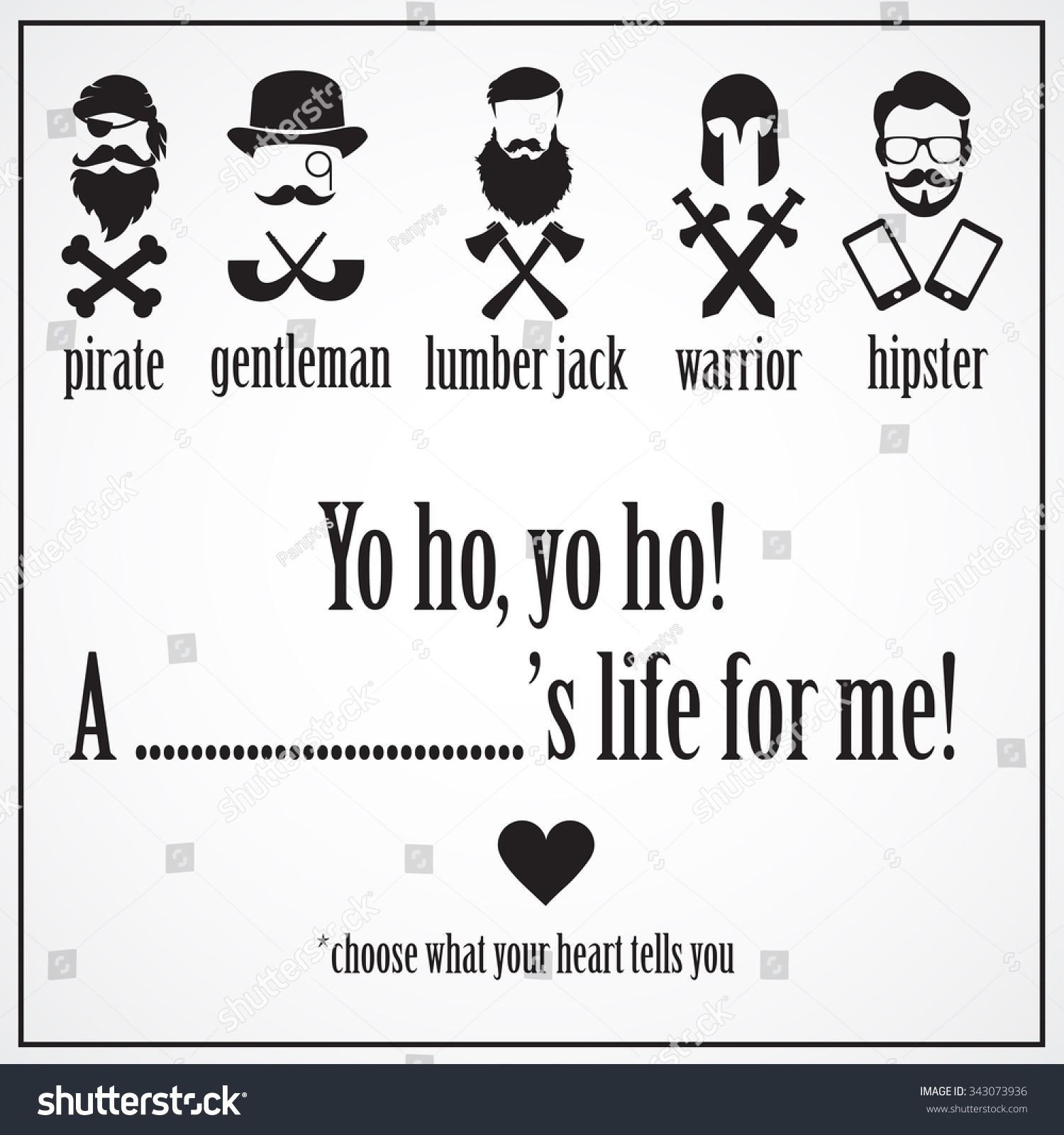 Funny Inspirational Meme About Beard Types Stock Illustration