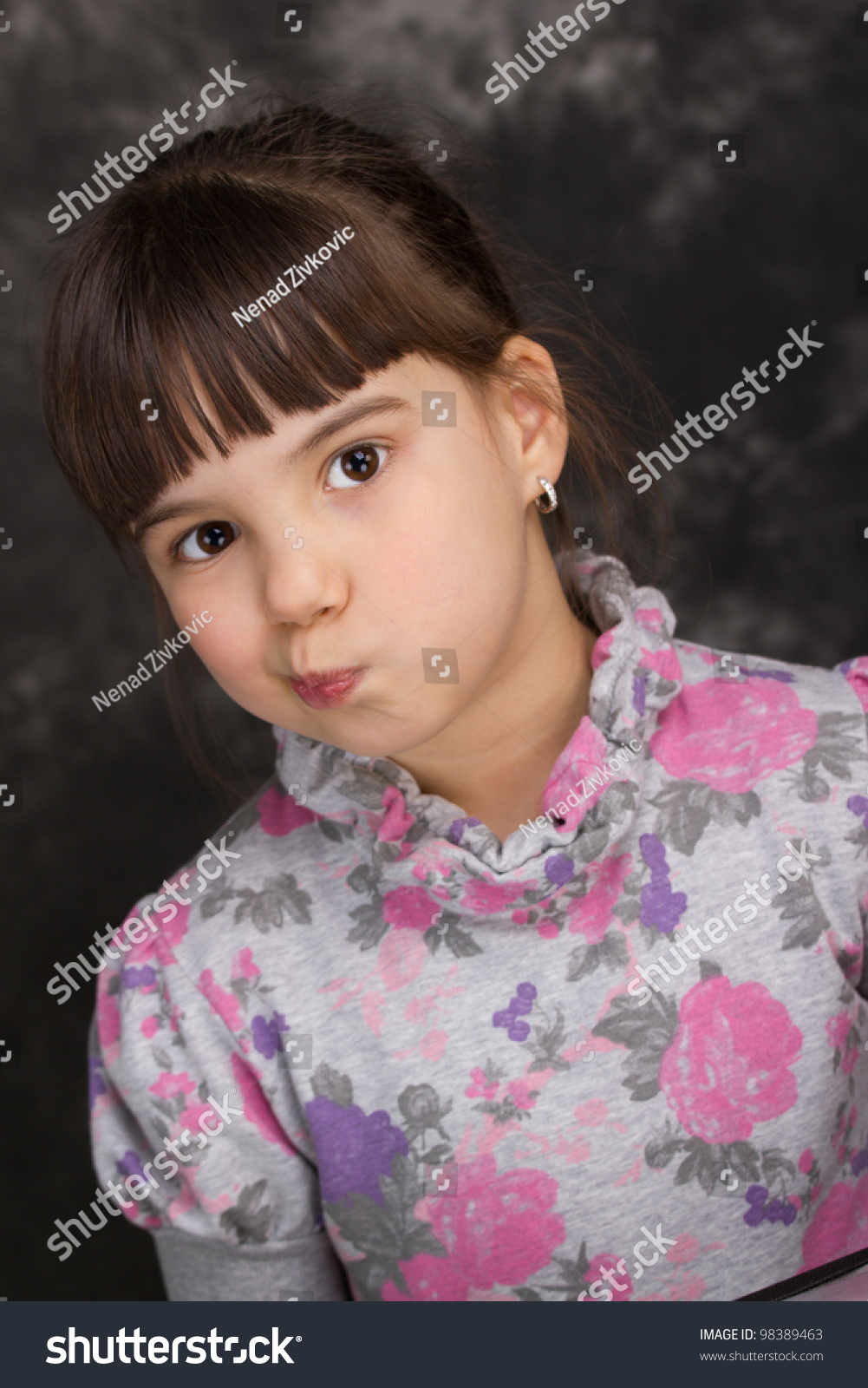 Funny Little Girl Little Girl Making Stock Photo Edit Now 9463