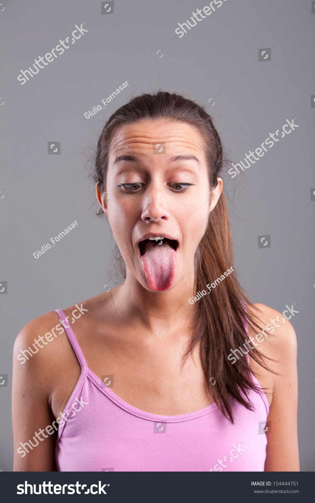 Funny Pretty Girl Tongue Stuck Out 스톡 사진 154444751 Shutterstock