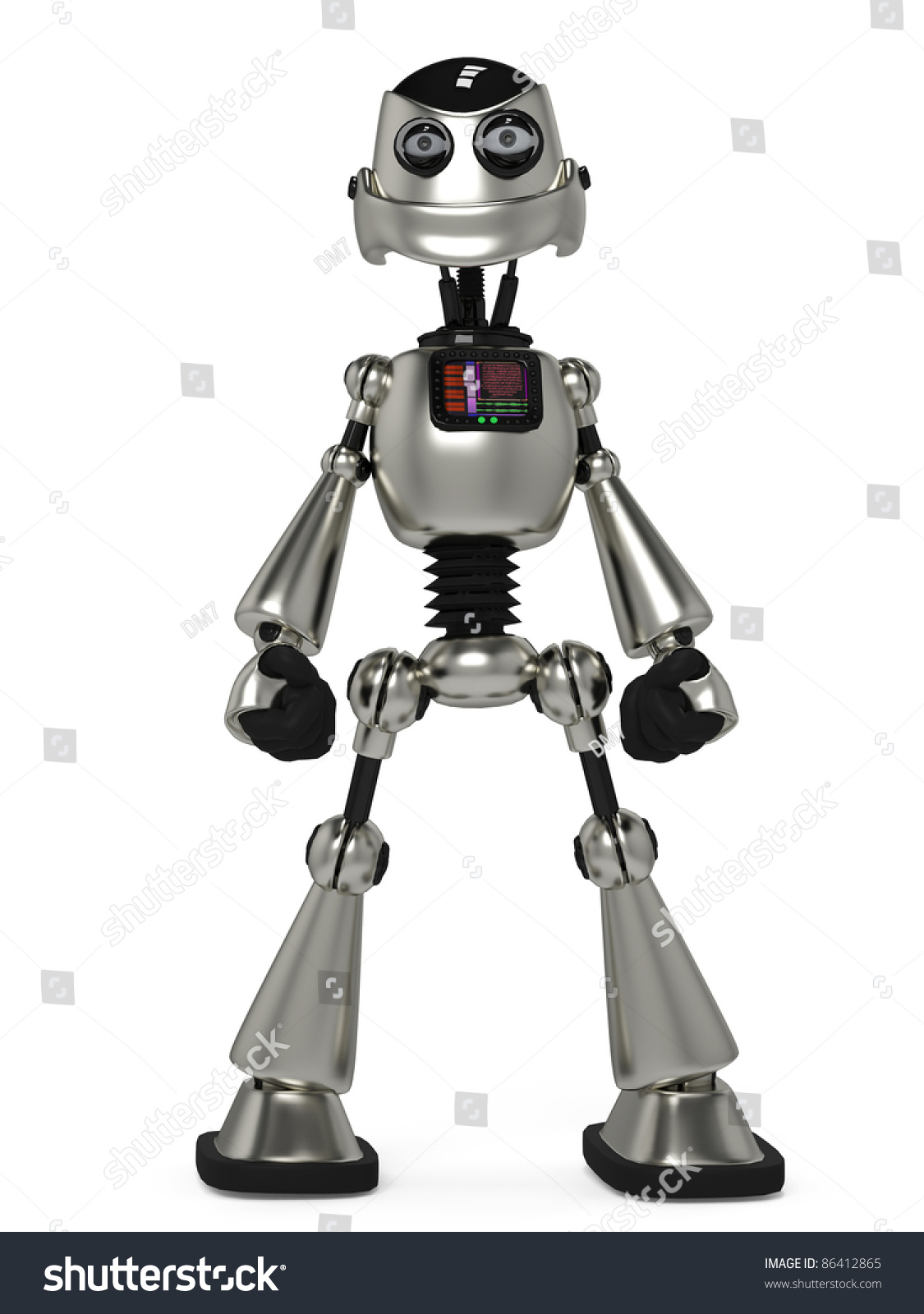 Funny Robot Power Pose Stock Illustration 86412865