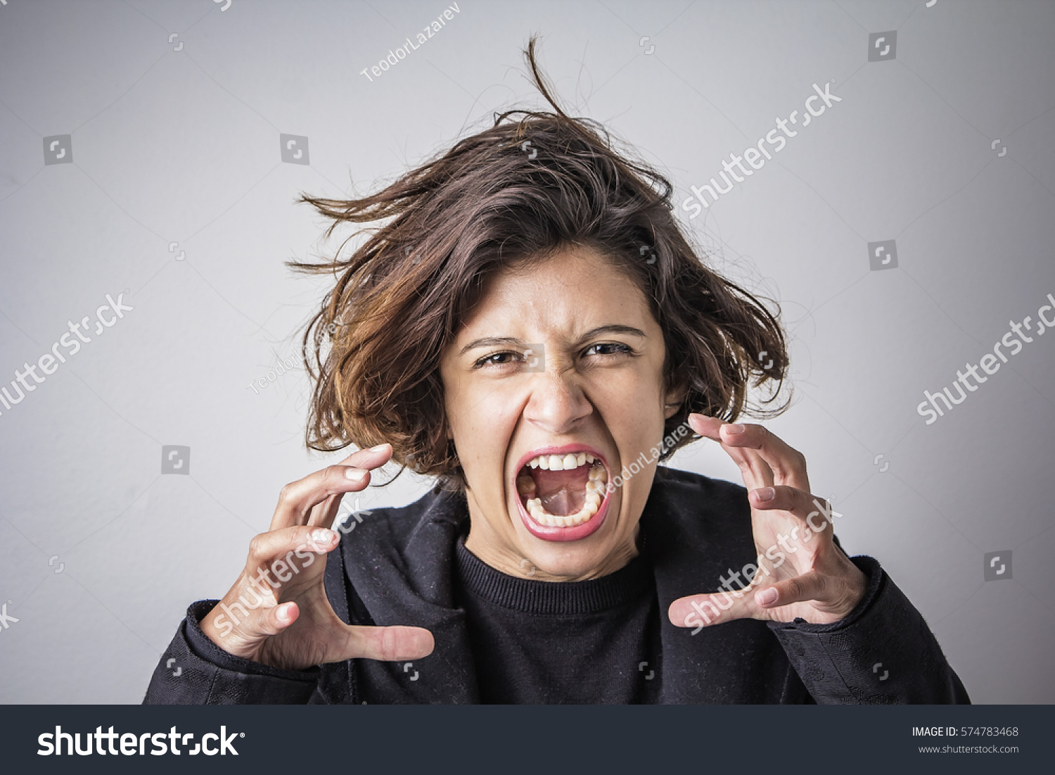 Furious Angry Woman Screaming Rage Frustration Stock Photo Edit Now