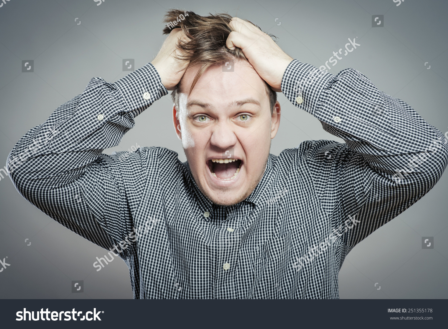 Furious Young Men Holding His Head Stock Photo 251355178 | Shutterstock