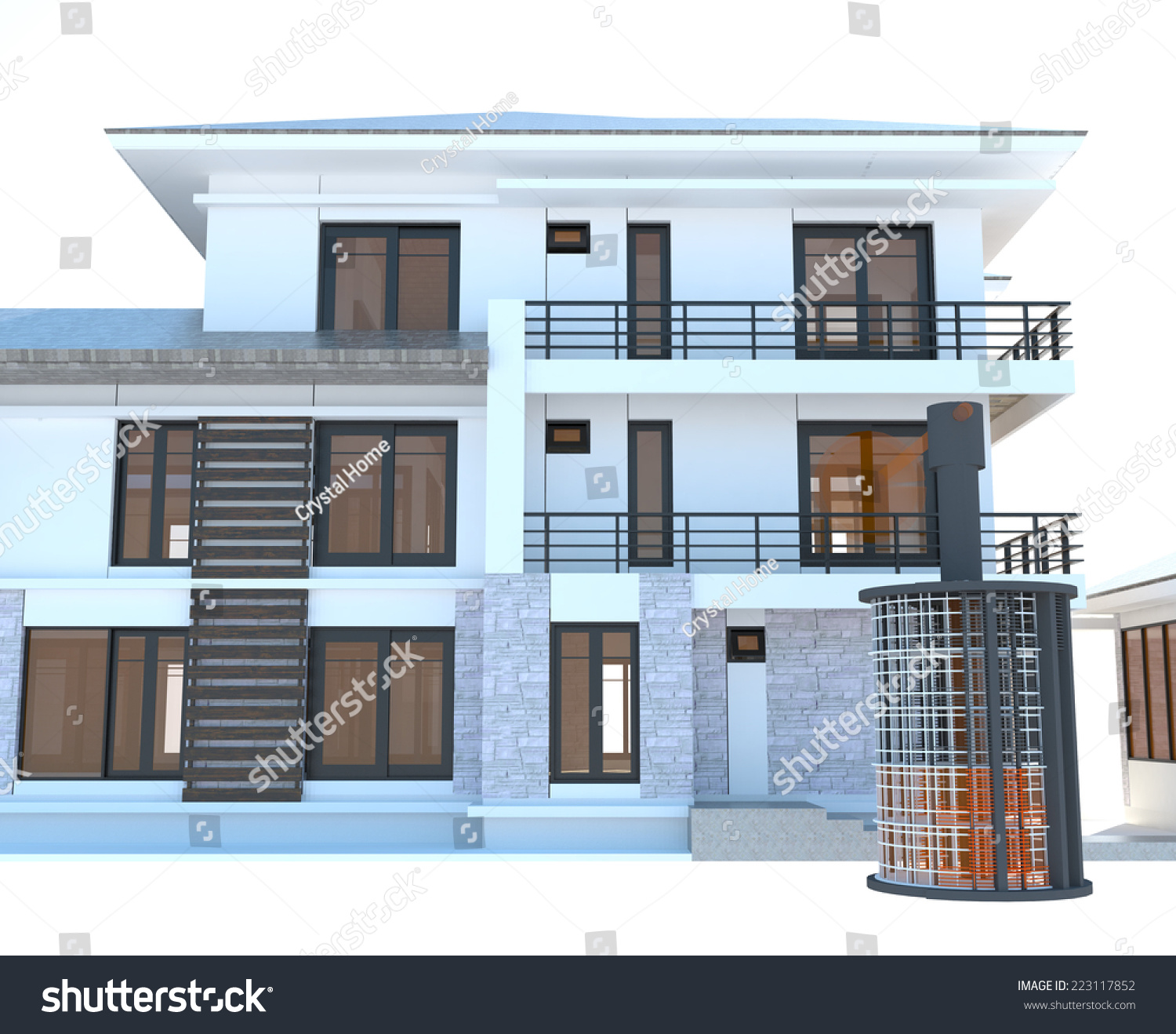 Future Residential Apartment Huge Outer Battery Stock Illustration Future Residential Apartment Huge Outer Battery Stock Illustration