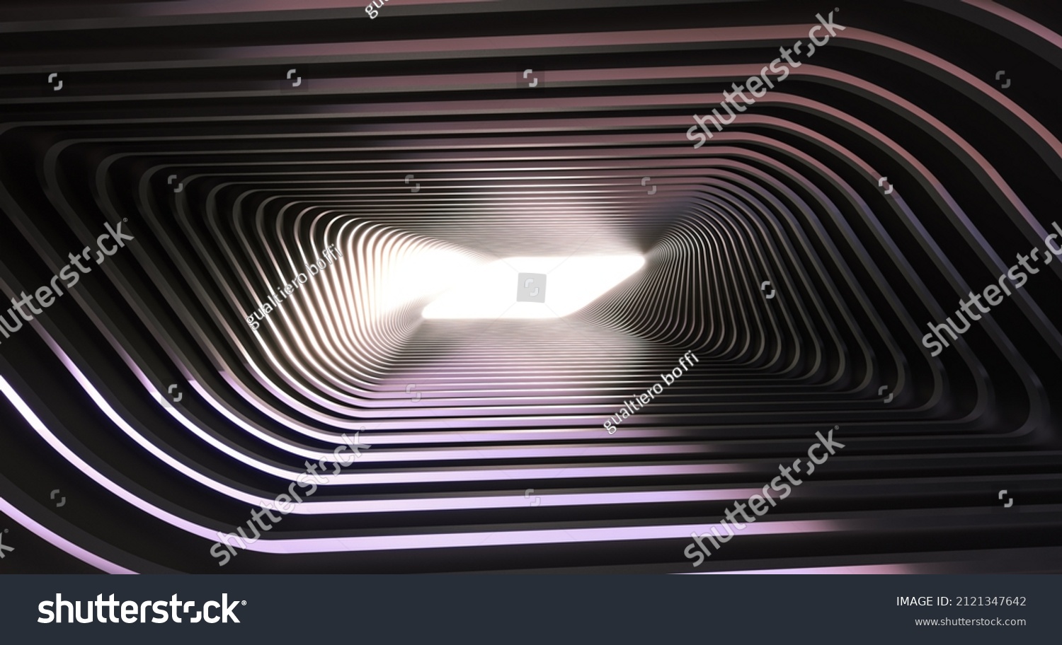 Futuristic Architectural Structure Tunnel Light Background Stock ...