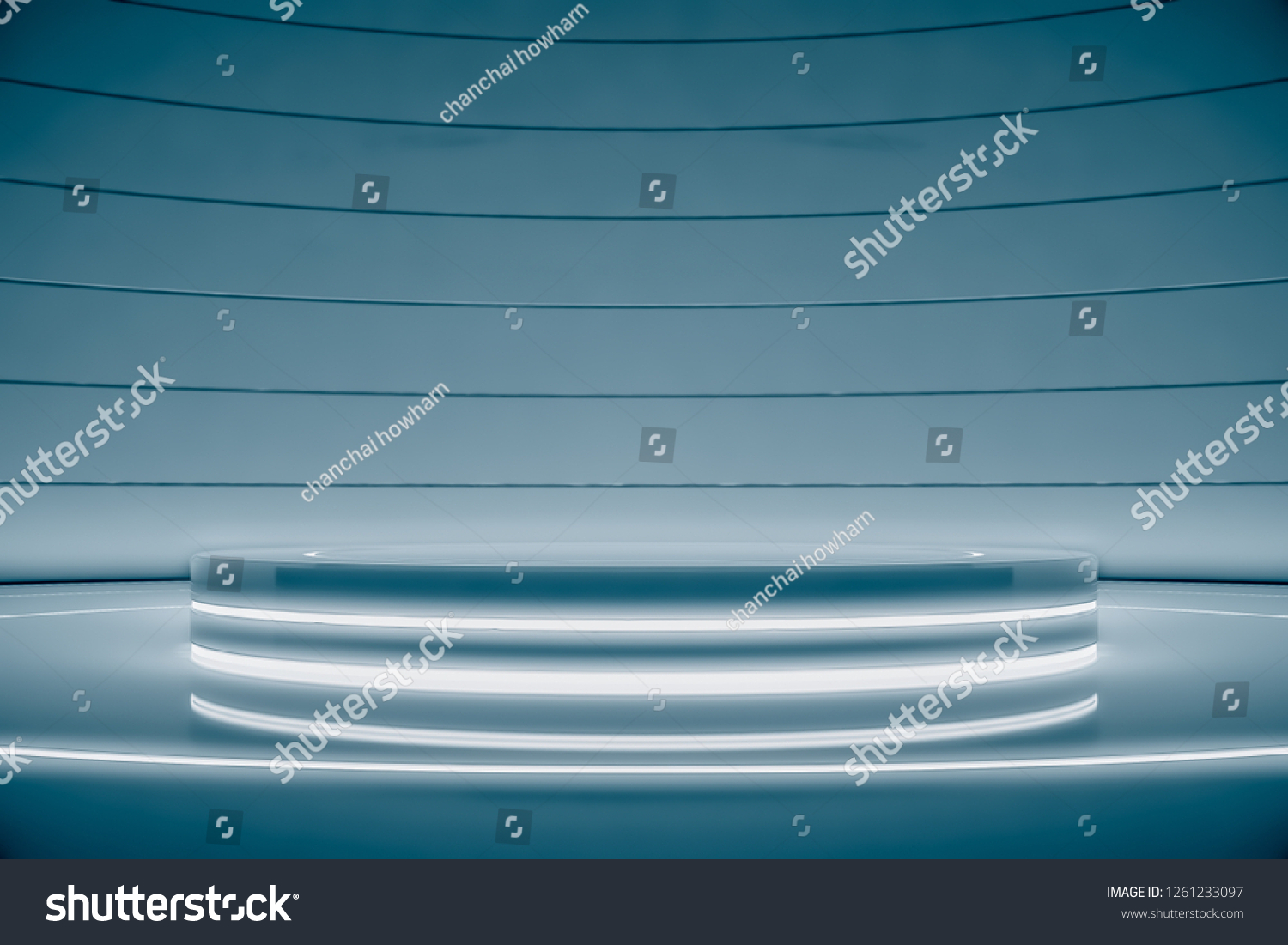 Futuristic Round Pedestal Platform Display Blank Stock Illustration ...