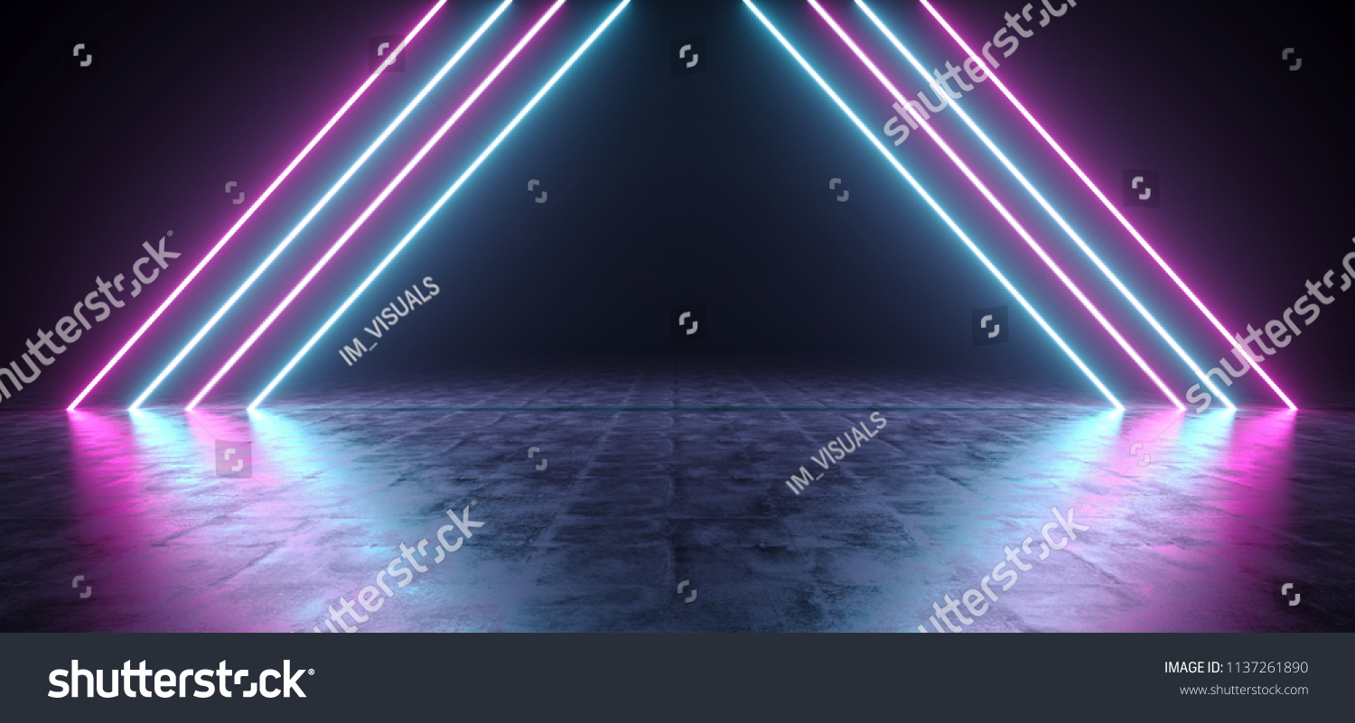 Futuristic Sci Fi Triangle Shaped Purple Stock Illustration 1137261890