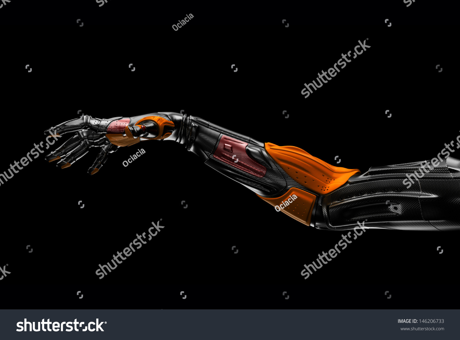 Futuristic Stylish Arm/ Artificial Prosthetic Robotic Hand On Black ...