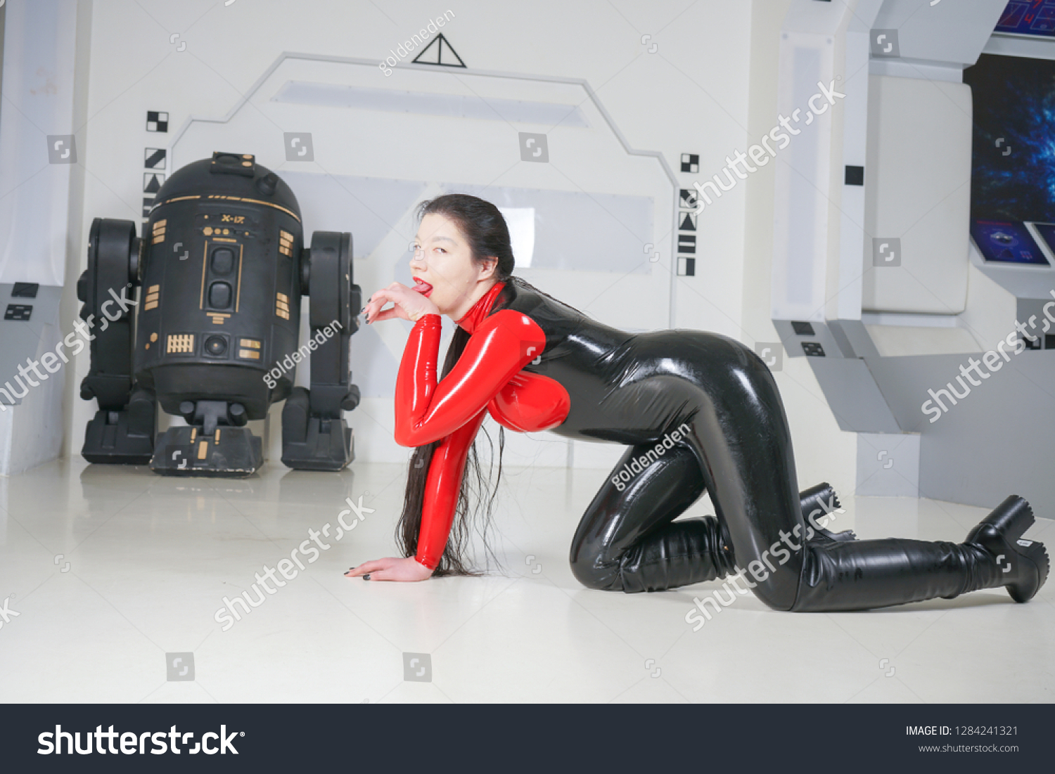 female tight suit