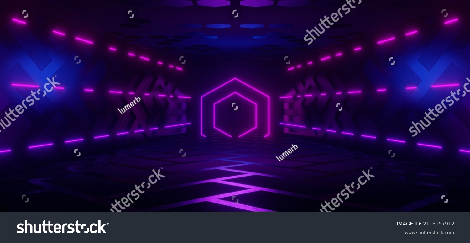 Galactic Cyber Warehouse Futuristic Interior Revolutionary Stock ...