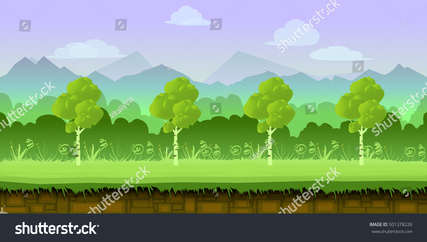 Game Background 2d Game Application Design Stock Illustration