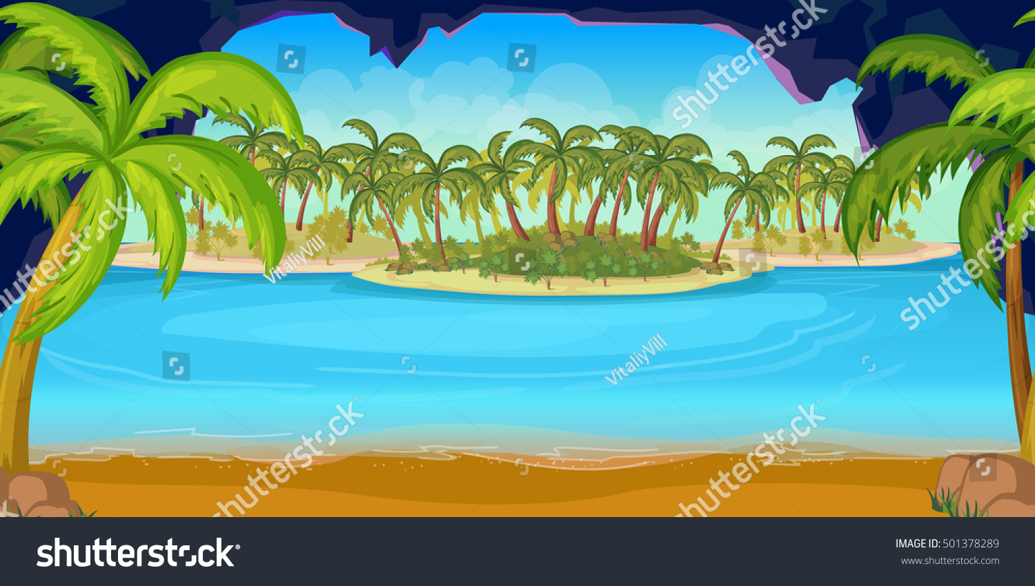 Game Background 2d Game Application Design Stock Illustration