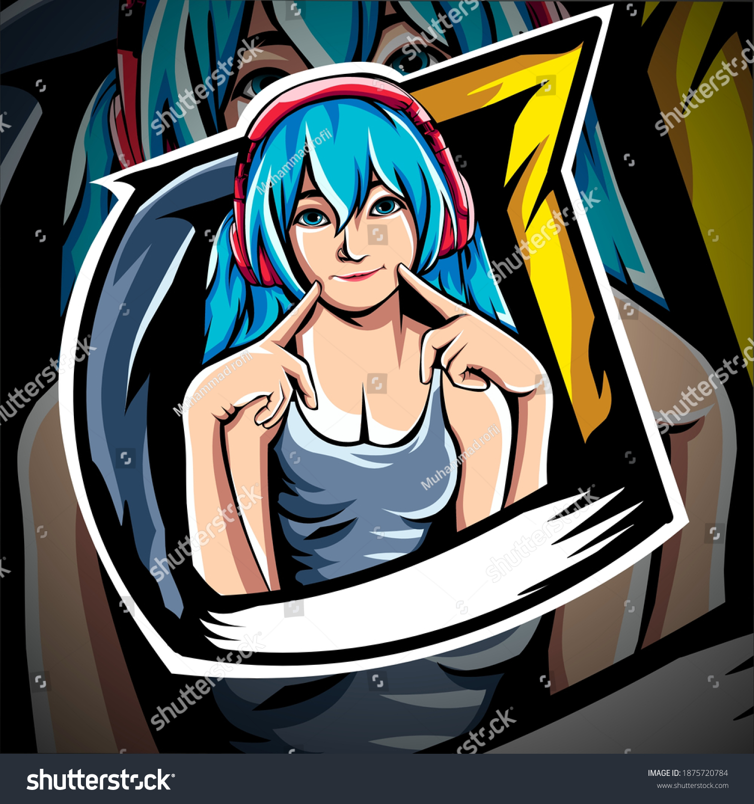 Gaming Logo Sexy Girl Character Gaming Stock Illustration 1875720784