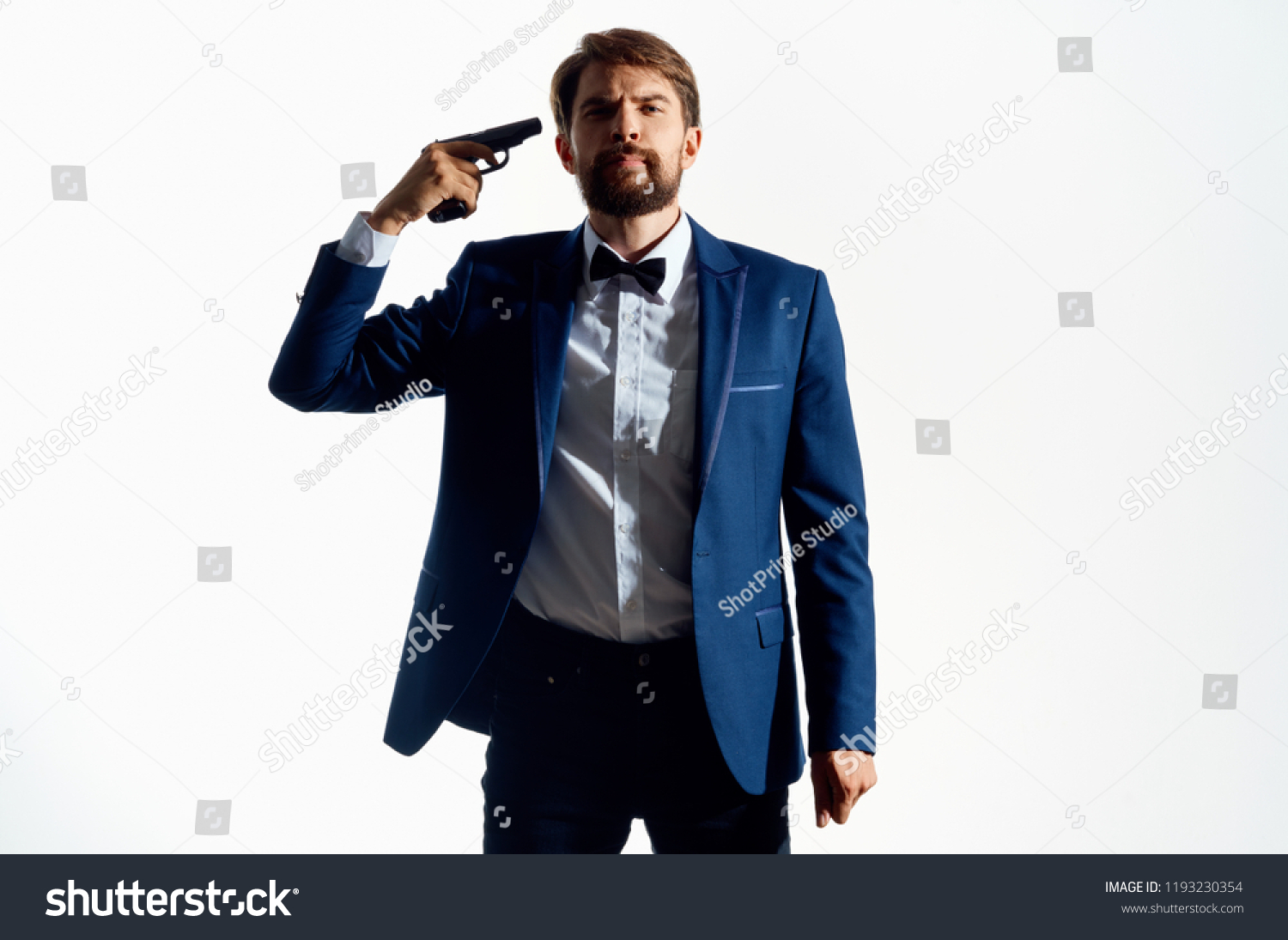 Gangsters Sent Gun Head Stock Photo 1193230354 | Shutterstock