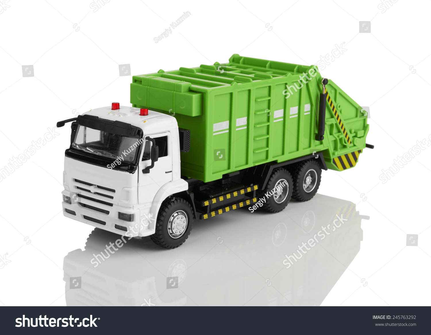 white garbage truck toy