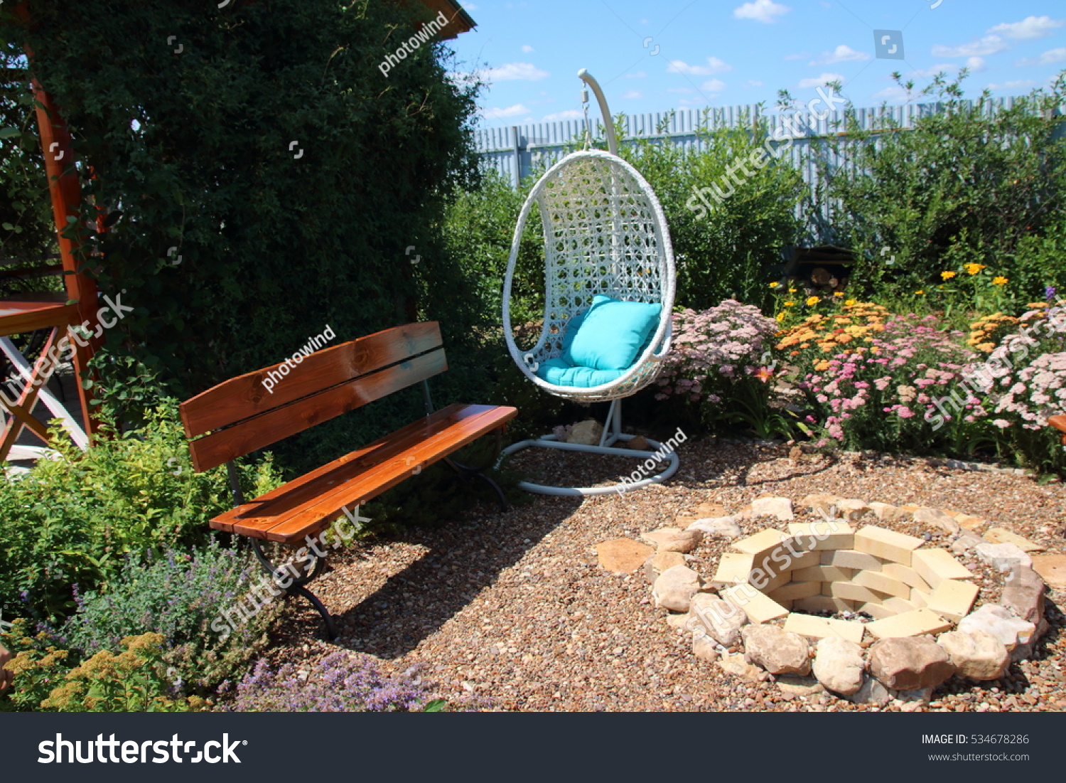 Garden Rest Area Hanging Swing Armchair Stock Photo Edit Now