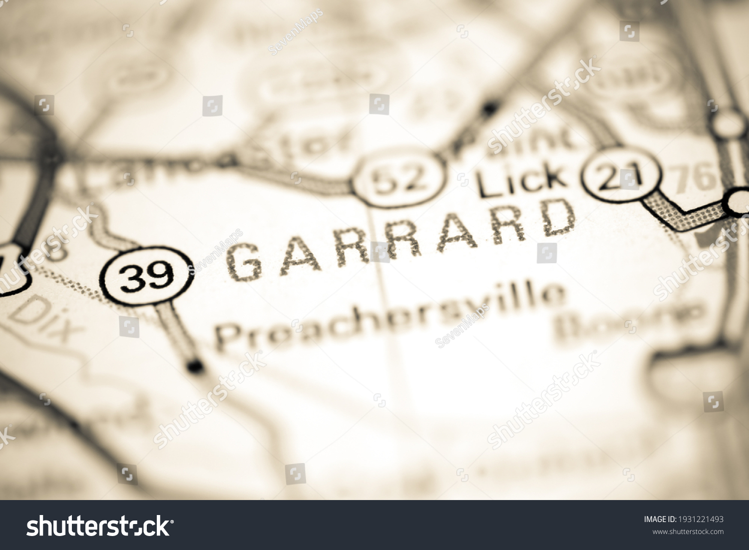 Garrard Kentucky Usa On Geography Map Stock Photo 1931221493 