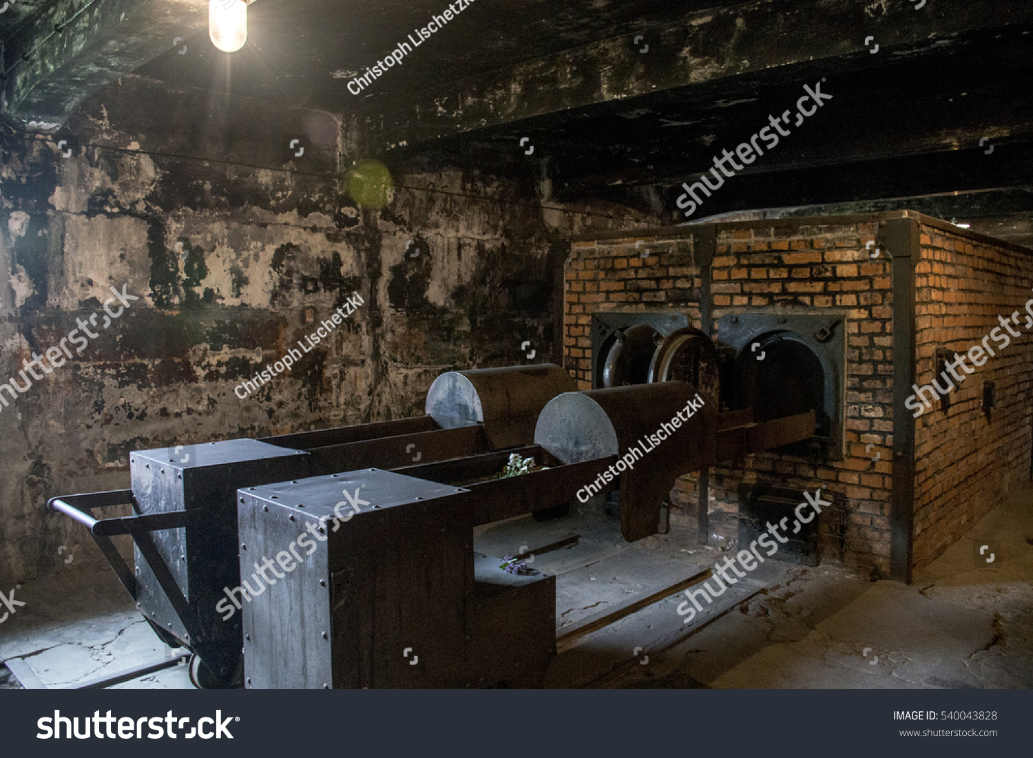 Gas Chamber Concentration Camp Auschwitz Birkenau Stock Photo