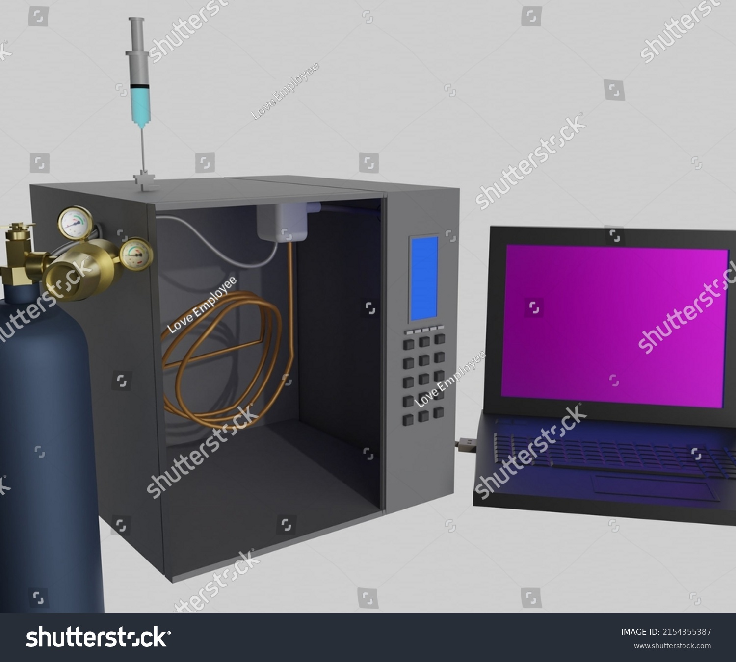 Gas Chromatography Gc Set Instruments Analytical Stock Illustration