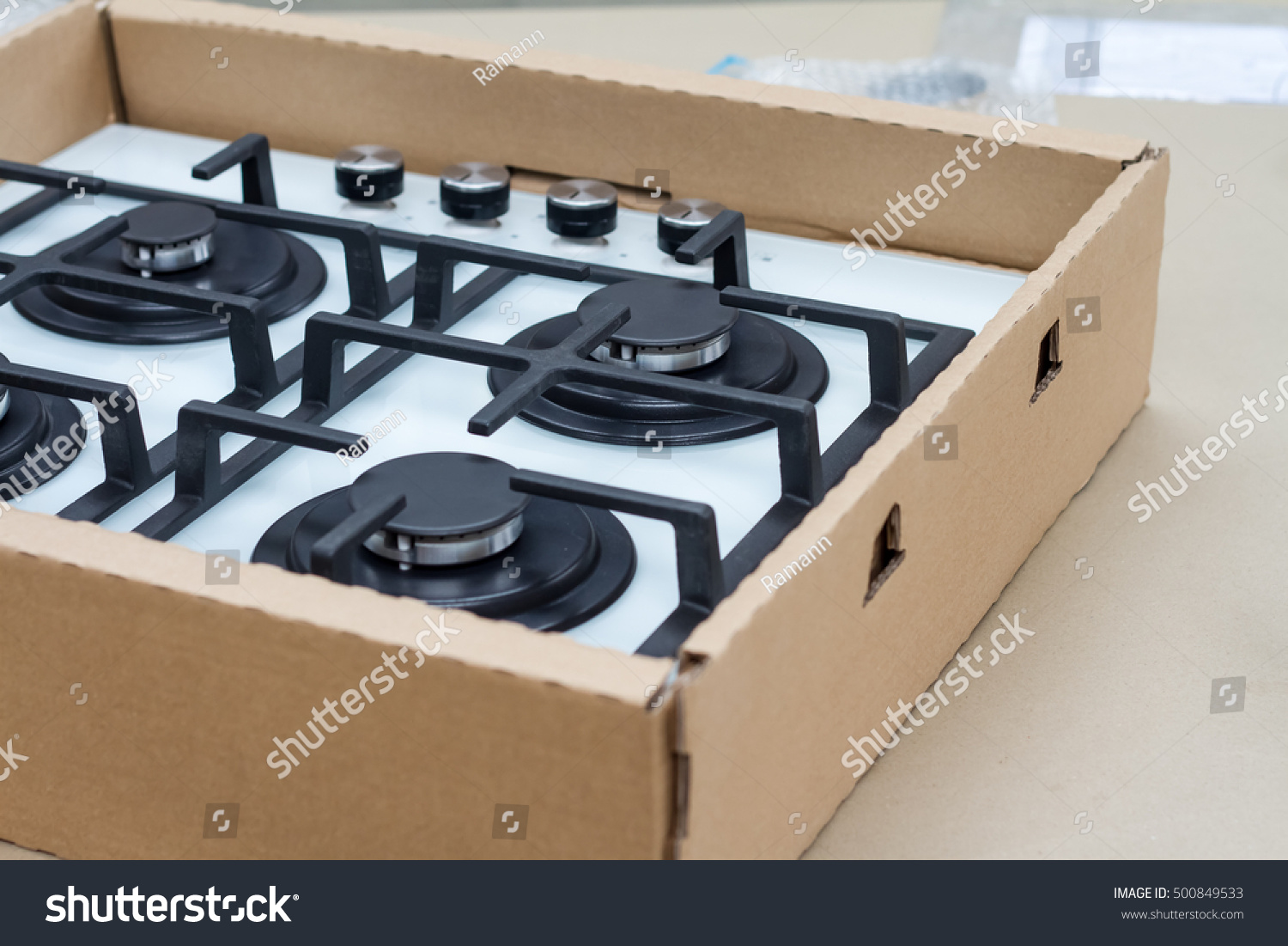 Gas Stove Four Burners Furniture Accessories Stock Image