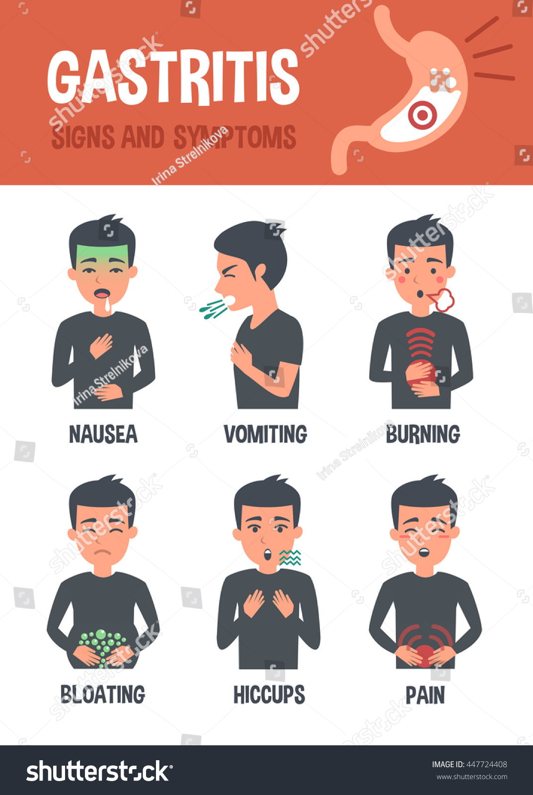 Gastritis Infographic Gastritis Symptoms Infographic Elements