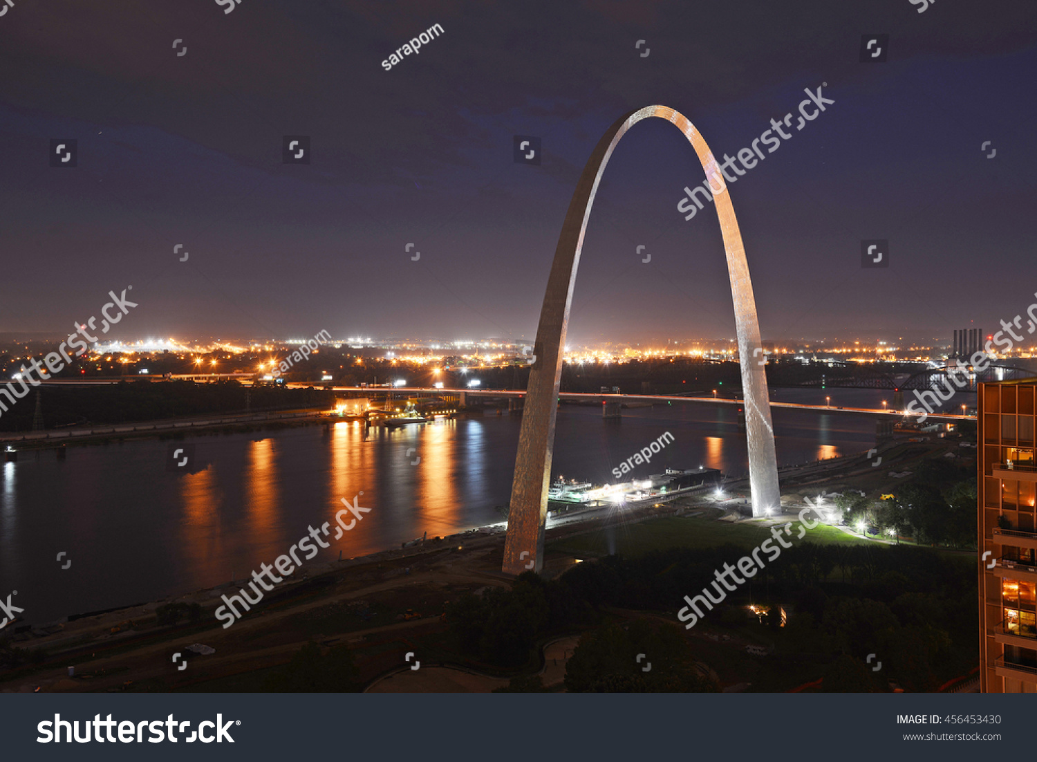 Gateway Arch Saint Louis Blue Sky Stock Photo 456453430 - Shutterstock