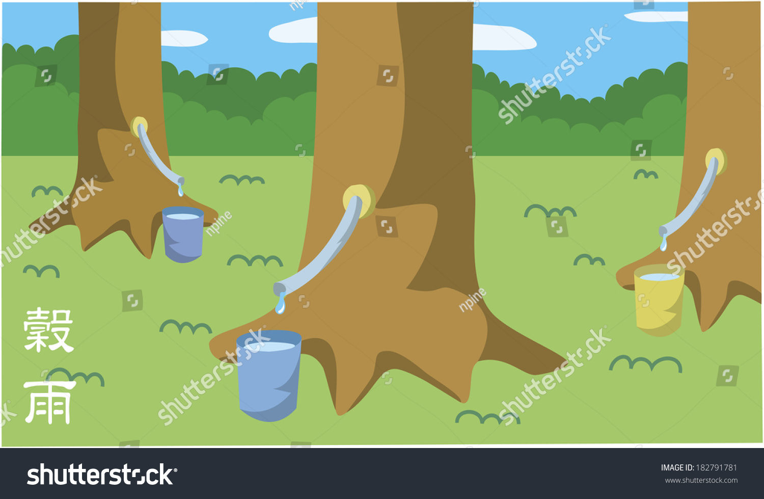 Gathering Sap Trees Stock Illustration 182791781 - Shutterstock
