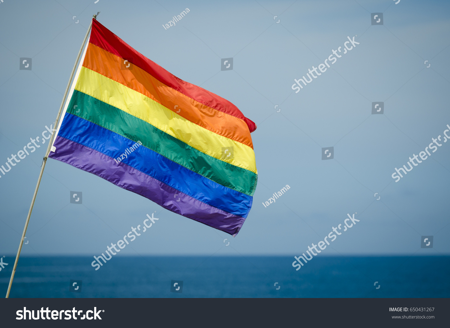 Gay Pride Rainbow Flag Flying Outdoors Stock Photo Edit Now 650431267