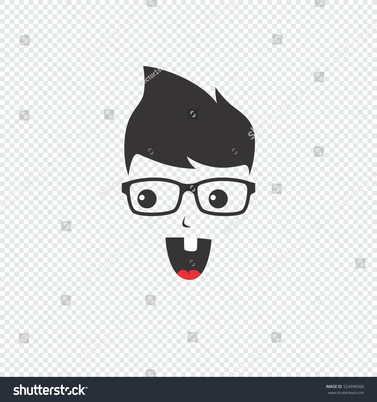 Geek Cartoon Nerd Geeky Stock Illustration 524990566 - Shutterstock