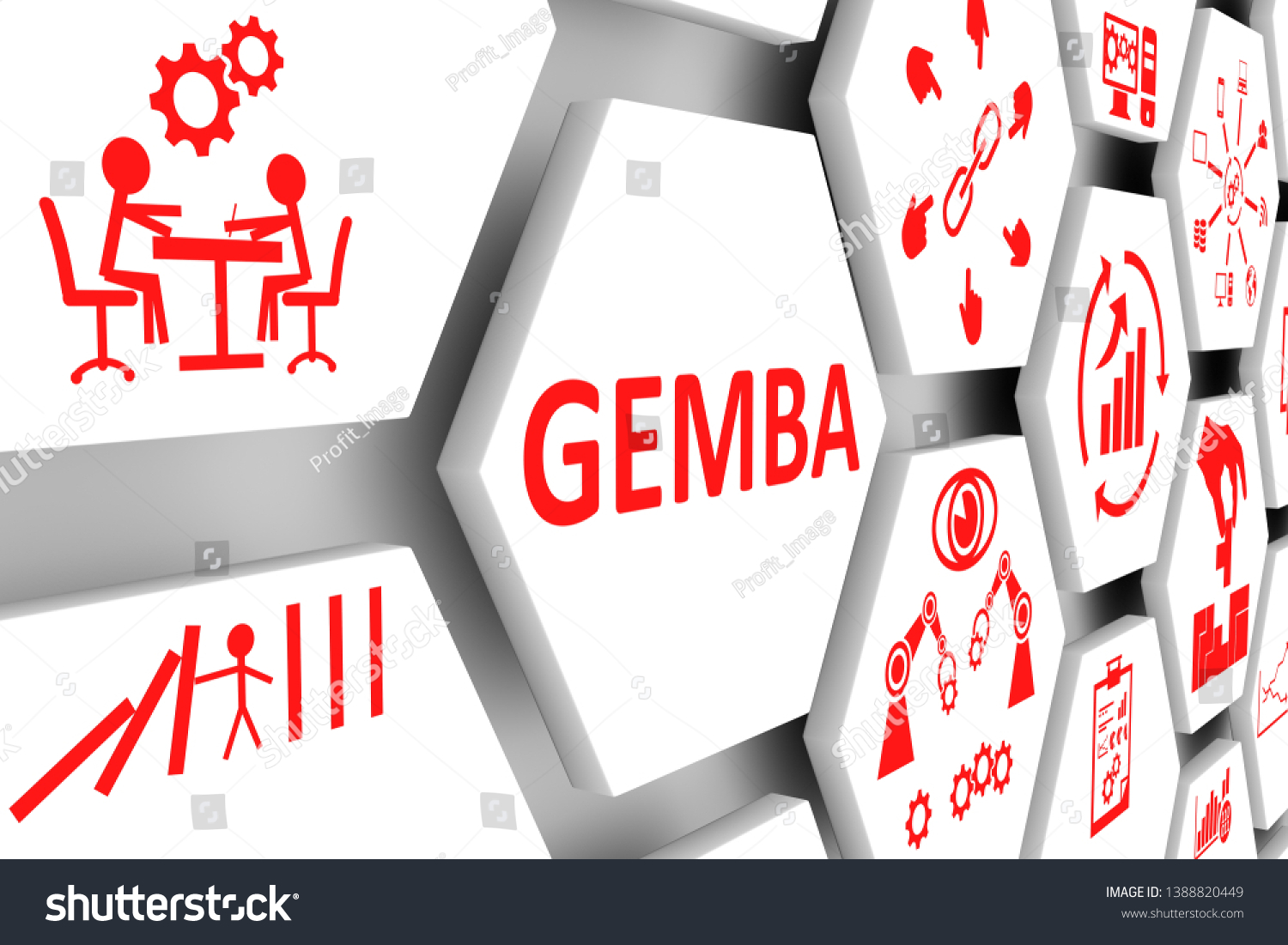 Gemba Concept Cell Background 3d Illustration Stock Illustration ...