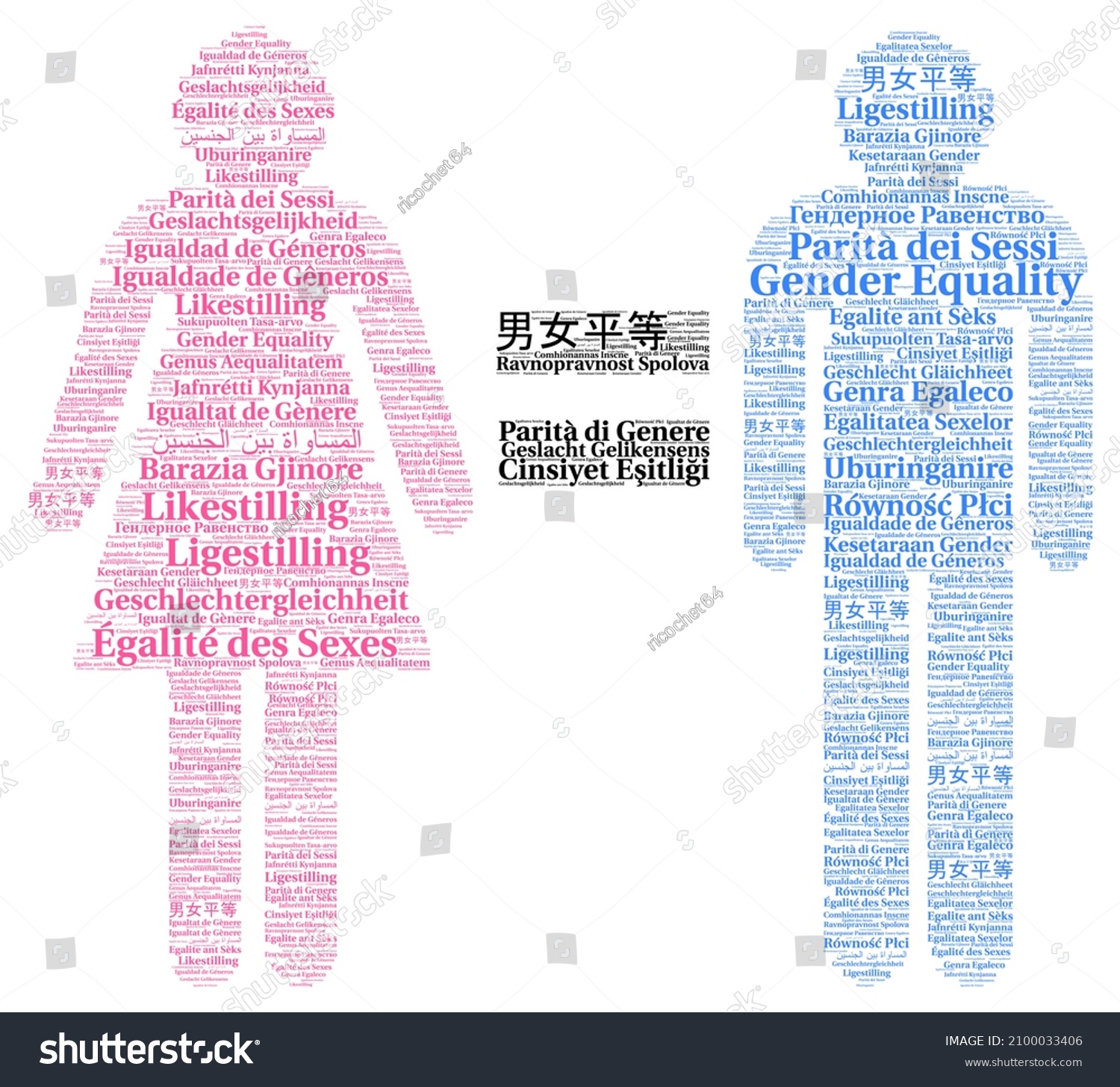 Gender Equality Word Cloud Different Languages Stock Illustration