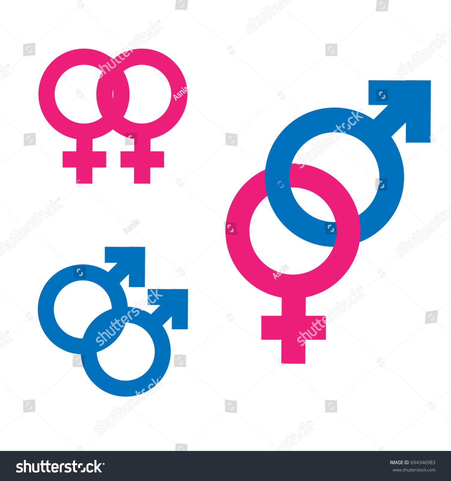 Gender Inequality Equality Icon Symbol Set Stock Illustration 694346983 ...