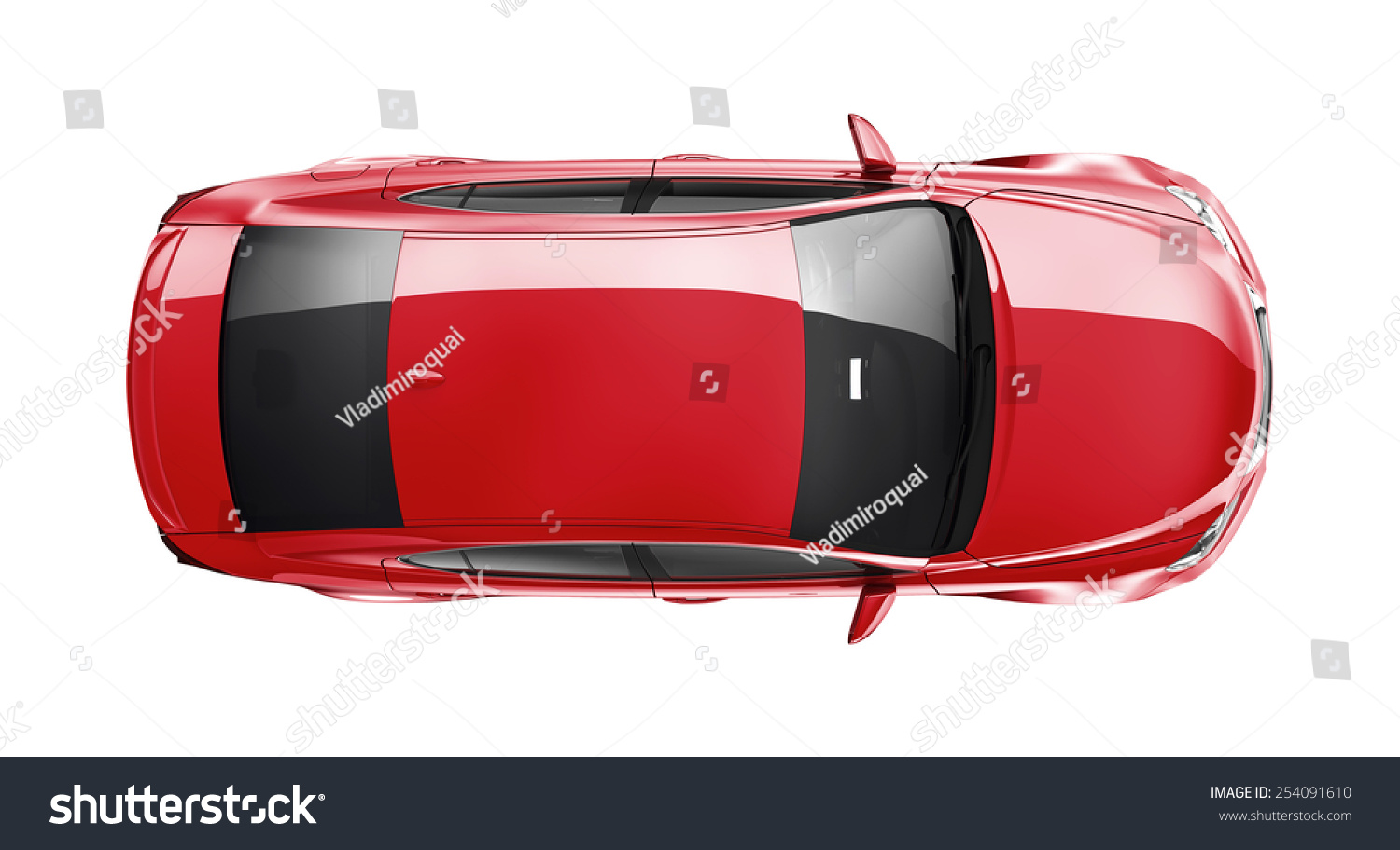 Generic Red Car On White Background Stock Illustration 254091610 ...