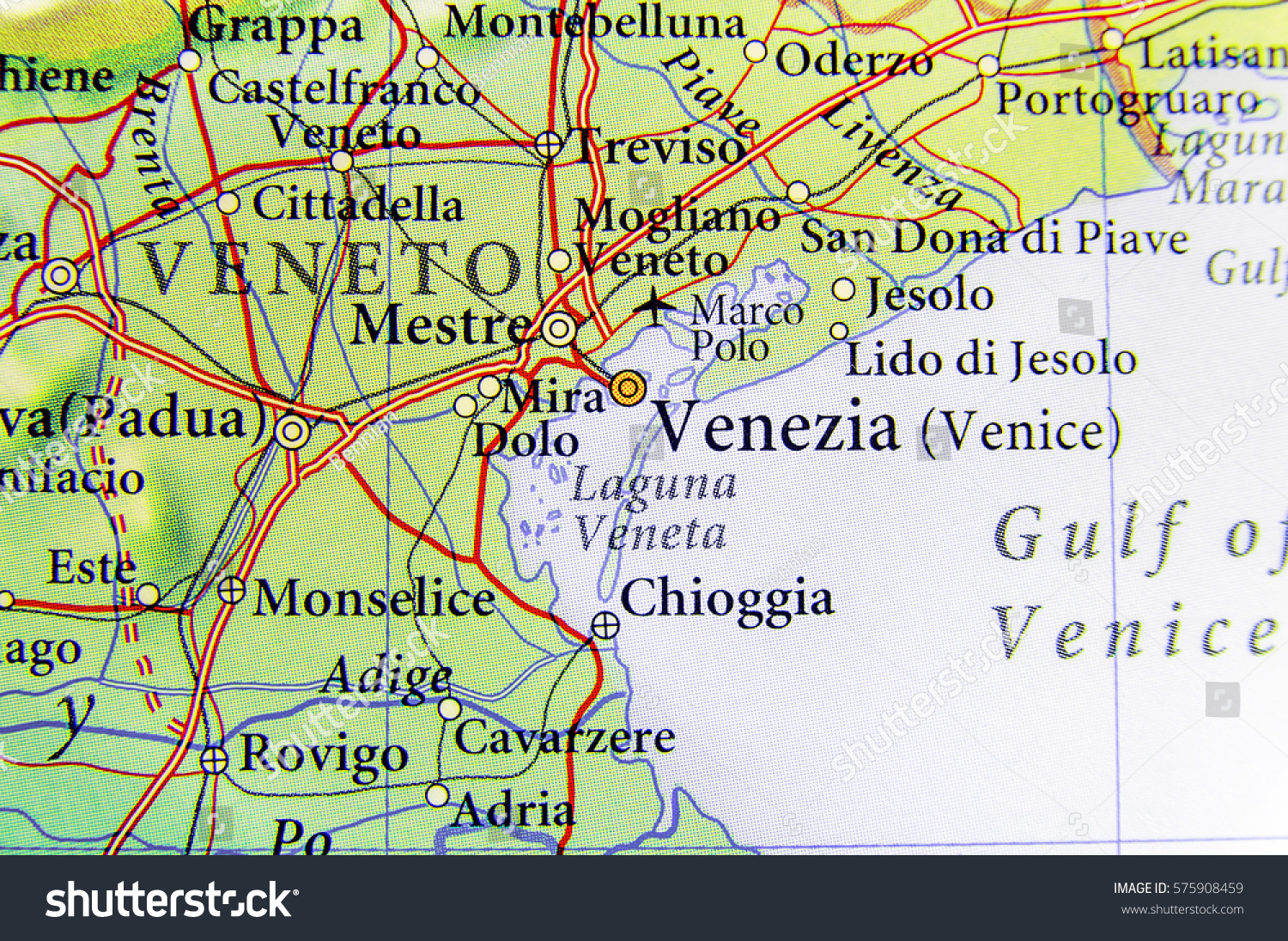 Venice Italy Map Of Europe Geographic Map European Country Italy Venezia Stock Photo 575908459 |  Shutterstock