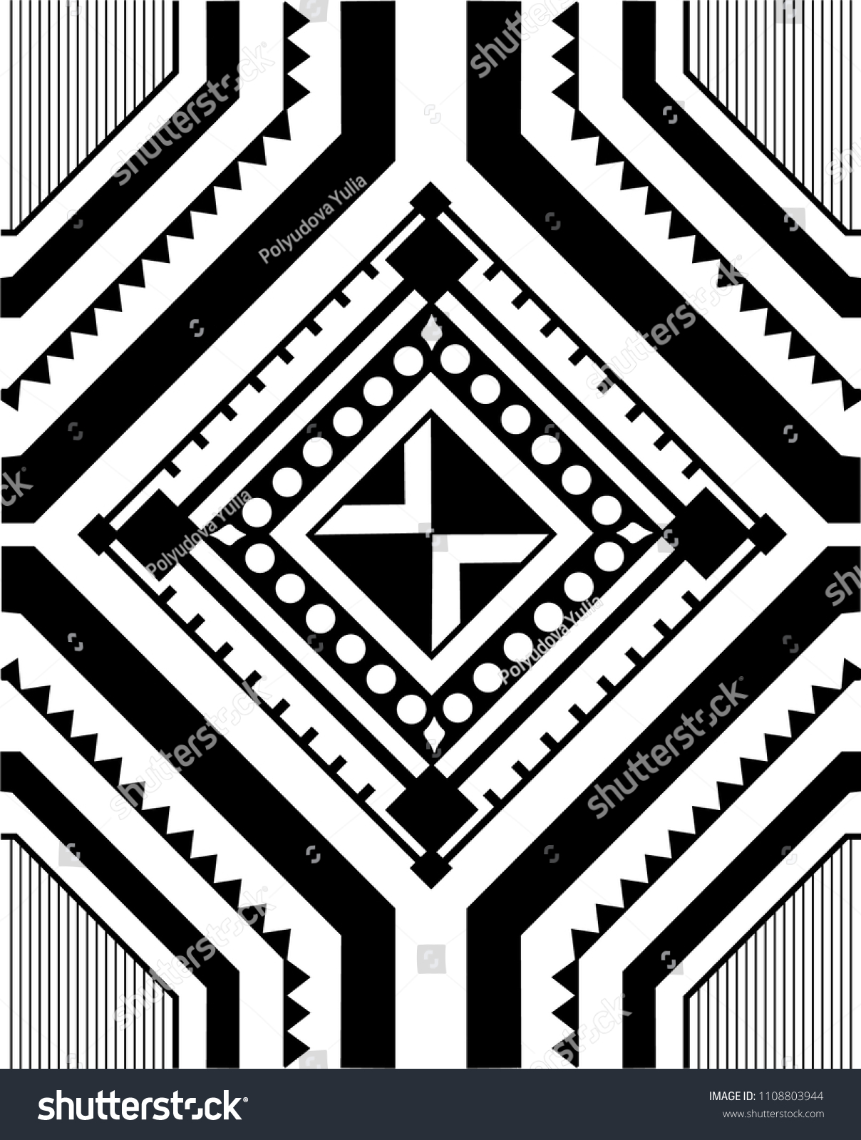 Geometric Patterns In Ethnic Style On The Basis Of Square Geometric Patterns In Ethnic Style On The Basis Of Square